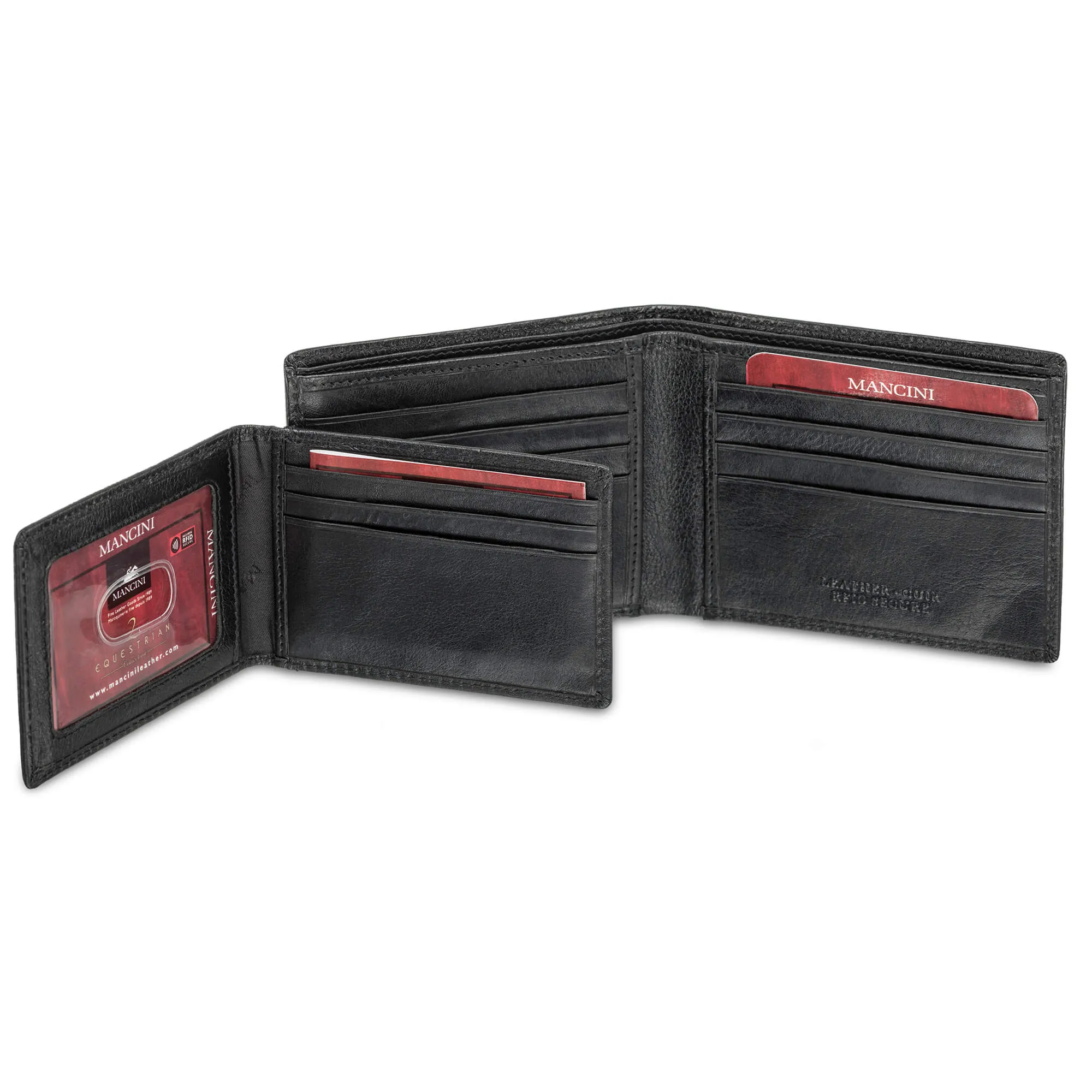 Mancini Men`s RFID Secure Billfold with Removable Passcase