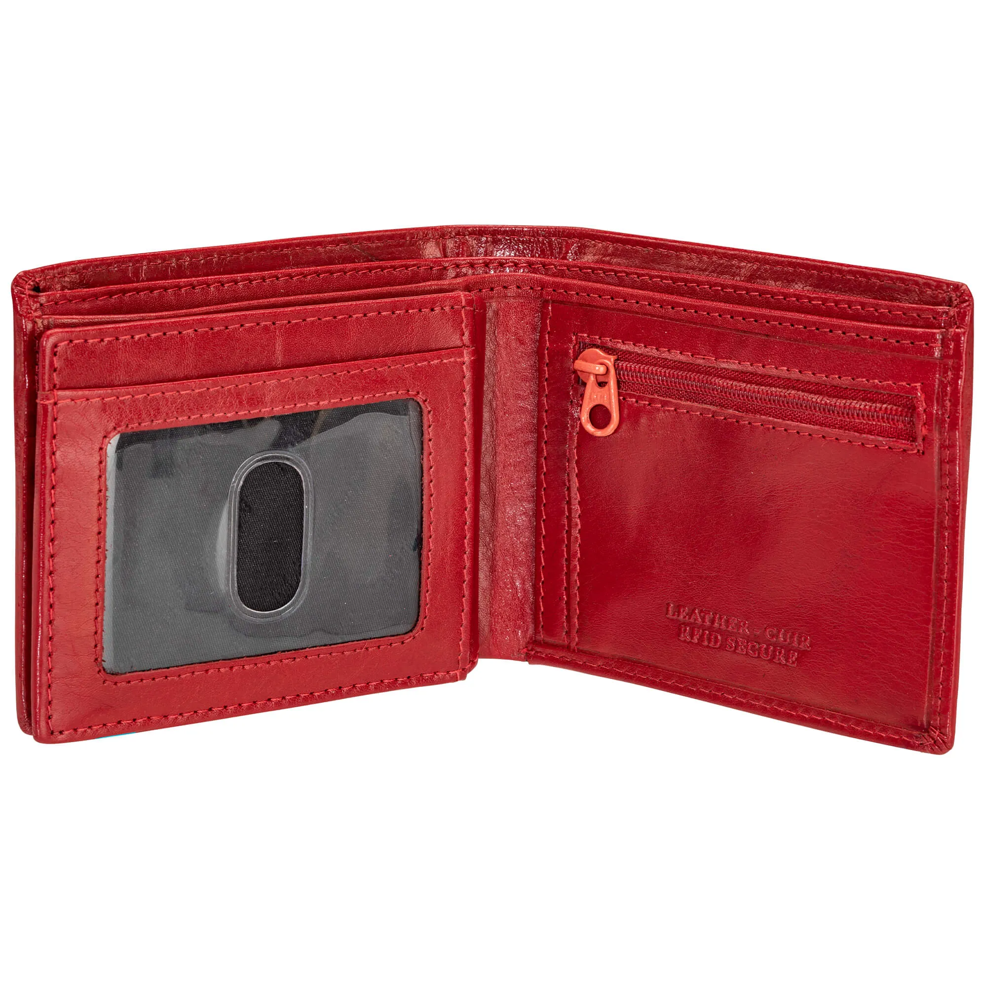 Mancini Men`s RFID Secure Center Wing Wallet with Coin Pocket