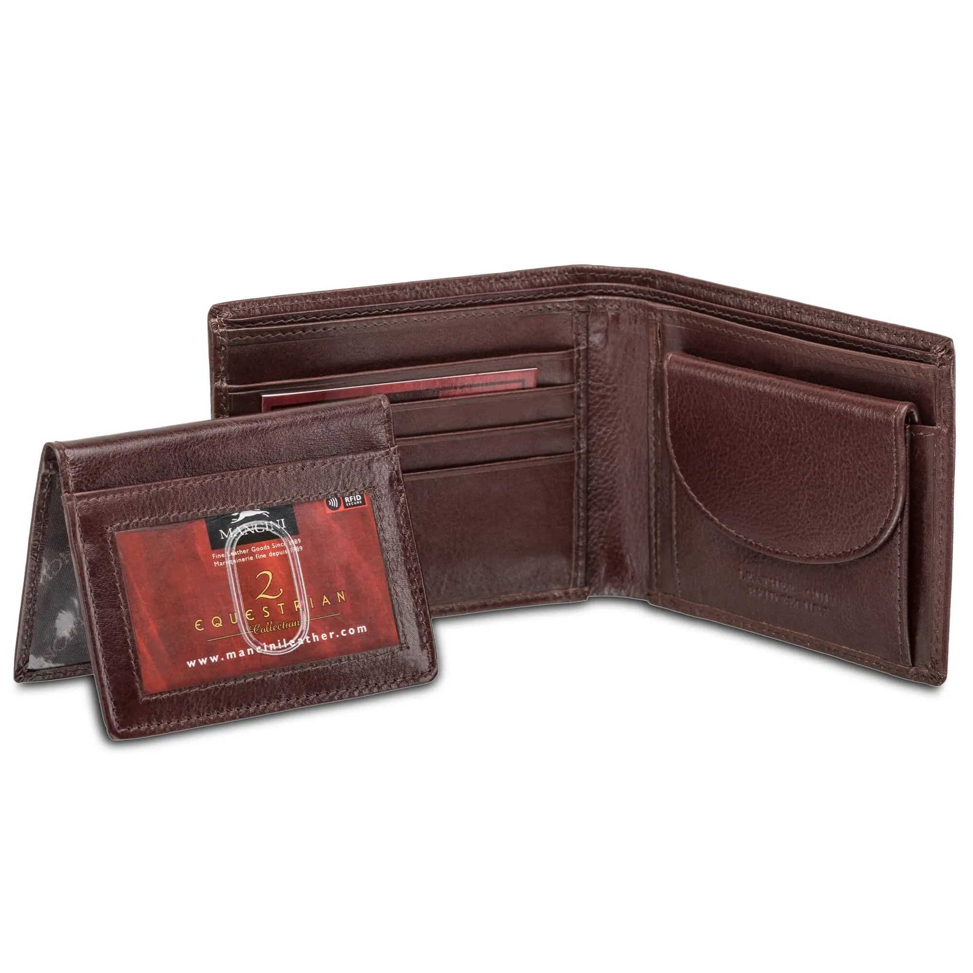 Mancini Men`s RFID Secure Wallet with Removable Passcase and Coin Pocket