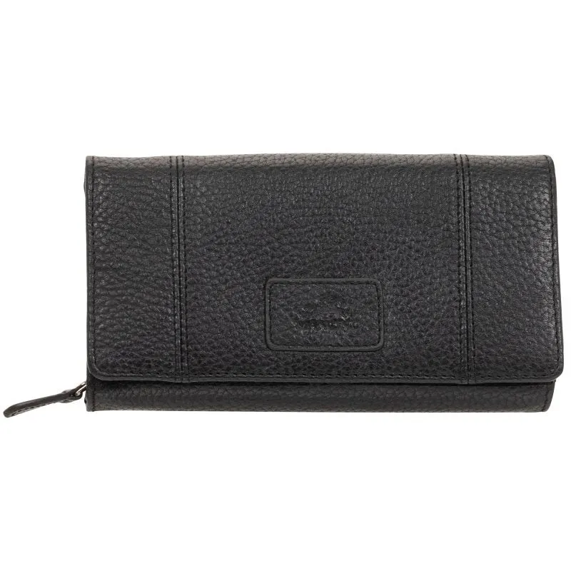 Mancini Pebbled Ladies' RFID Medium Clutch Wallet
