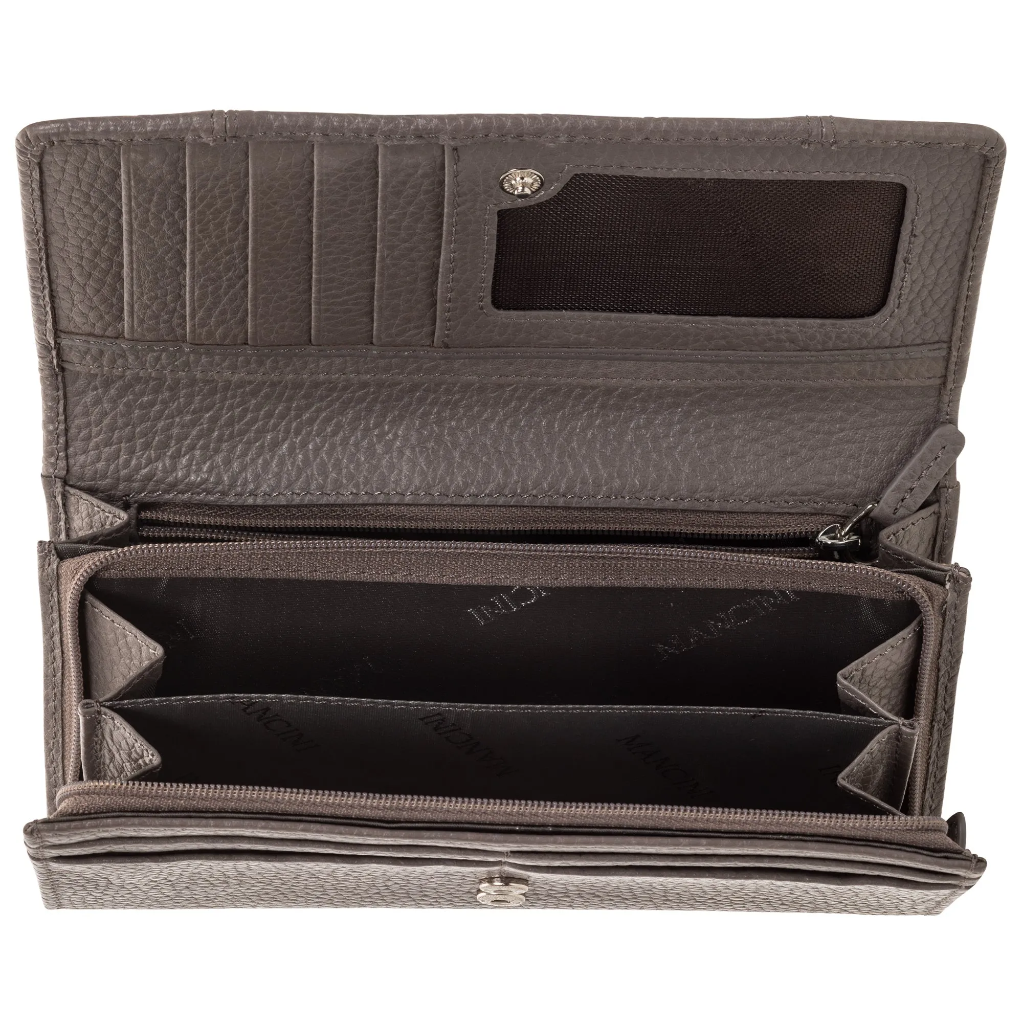 Mancini Pebbled Ladies' RFID Medium Clutch Wallet