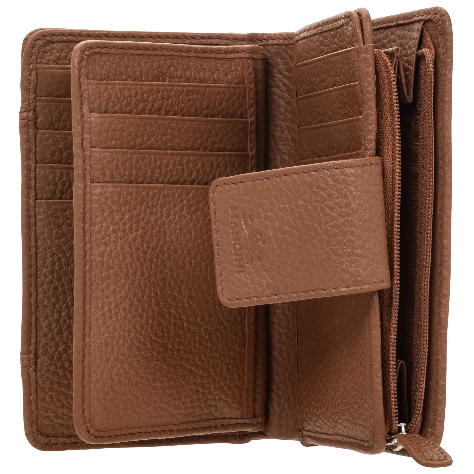 Mancini Pebbled Ladies' RFID Medium Clutch Wallet