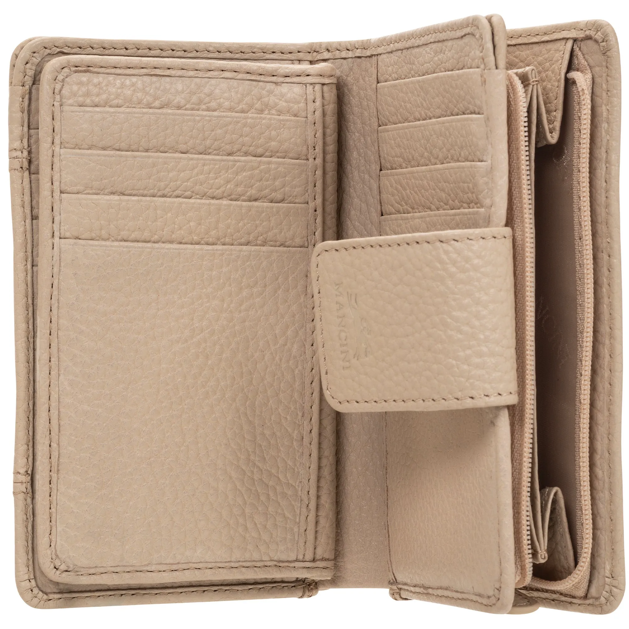 Mancini Pebbled Ladies' RFID Medium Clutch Wallet