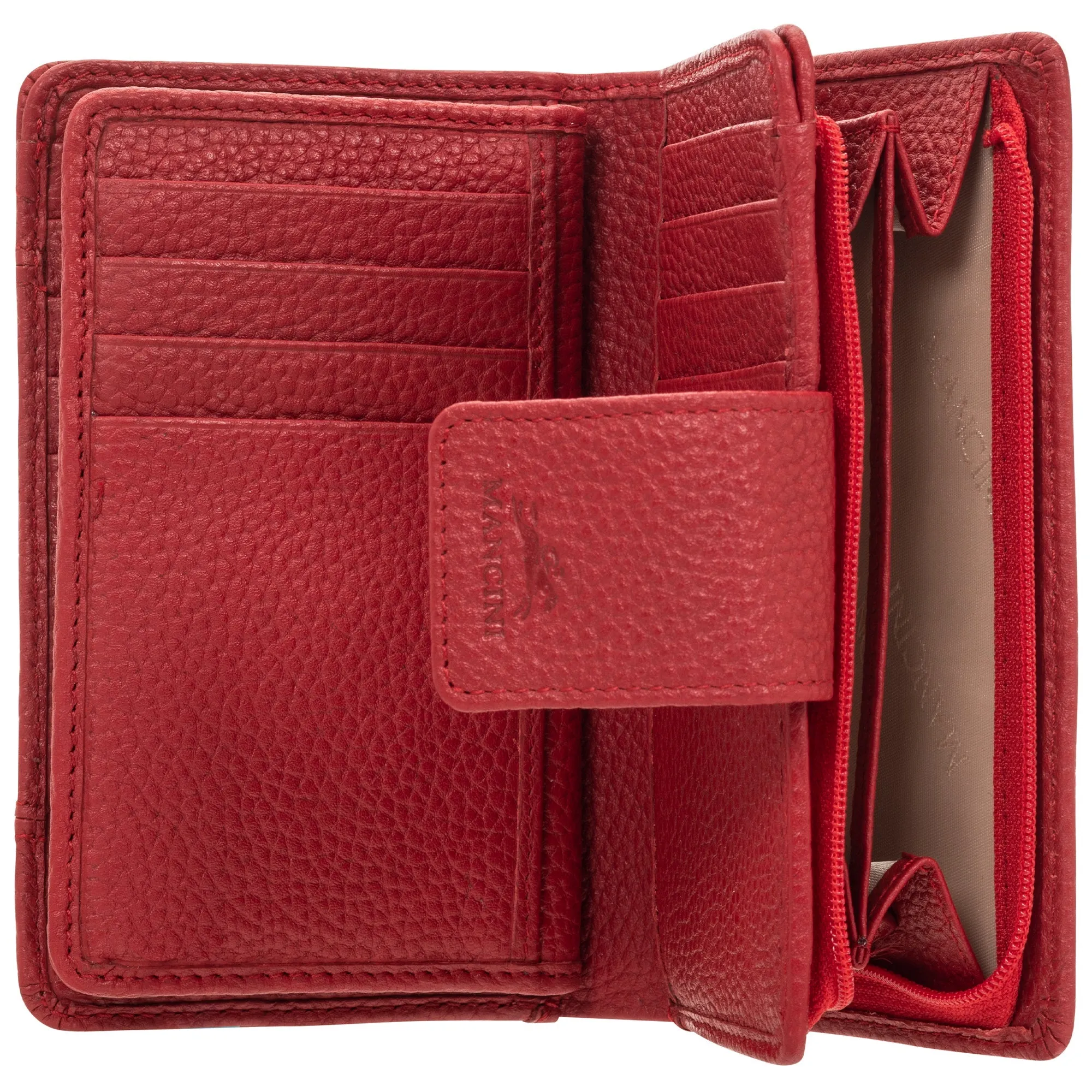 Mancini Pebbled Ladies' RFID Medium Clutch Wallet