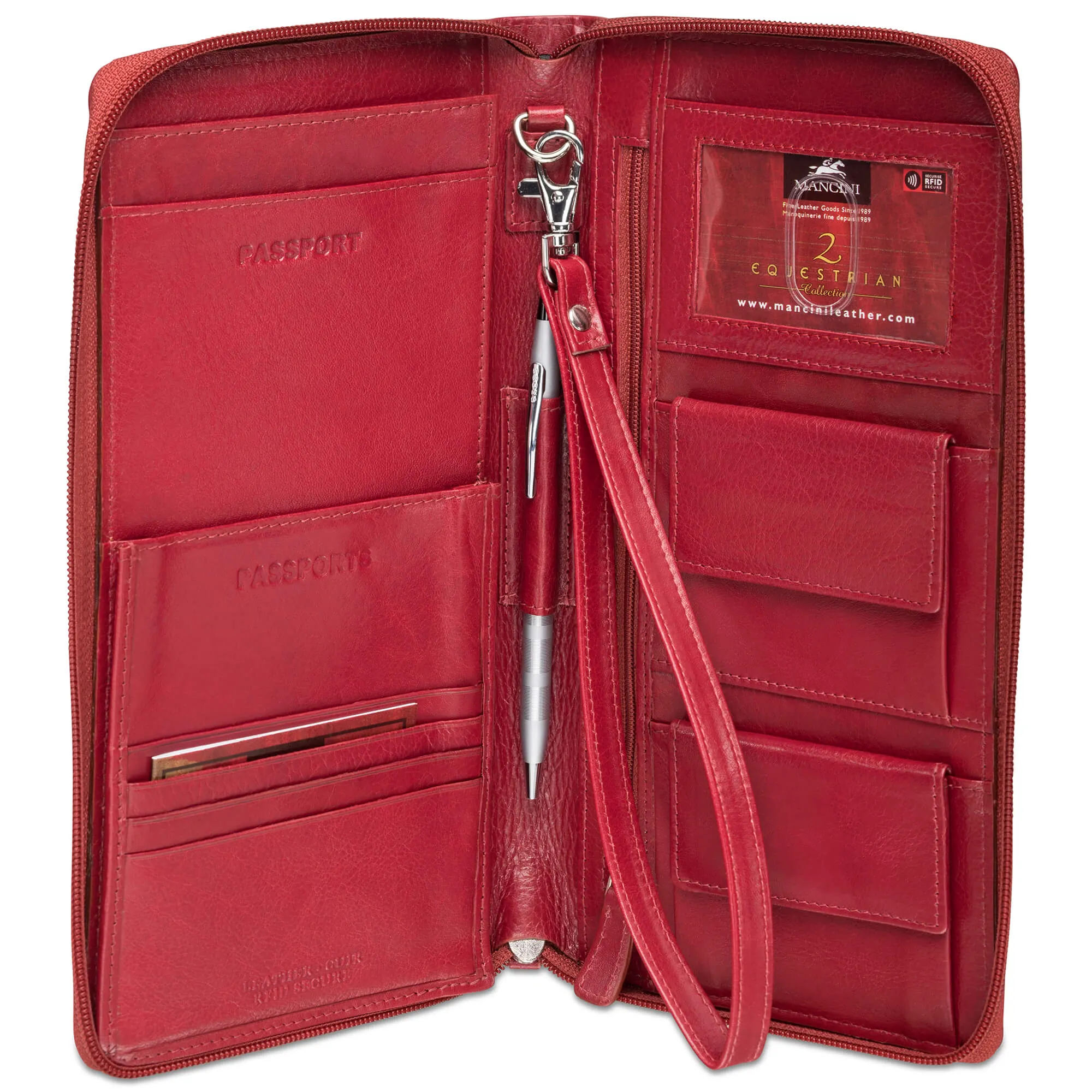 Mancini RFID Secure Deluxe Passport / Travel Organizer
