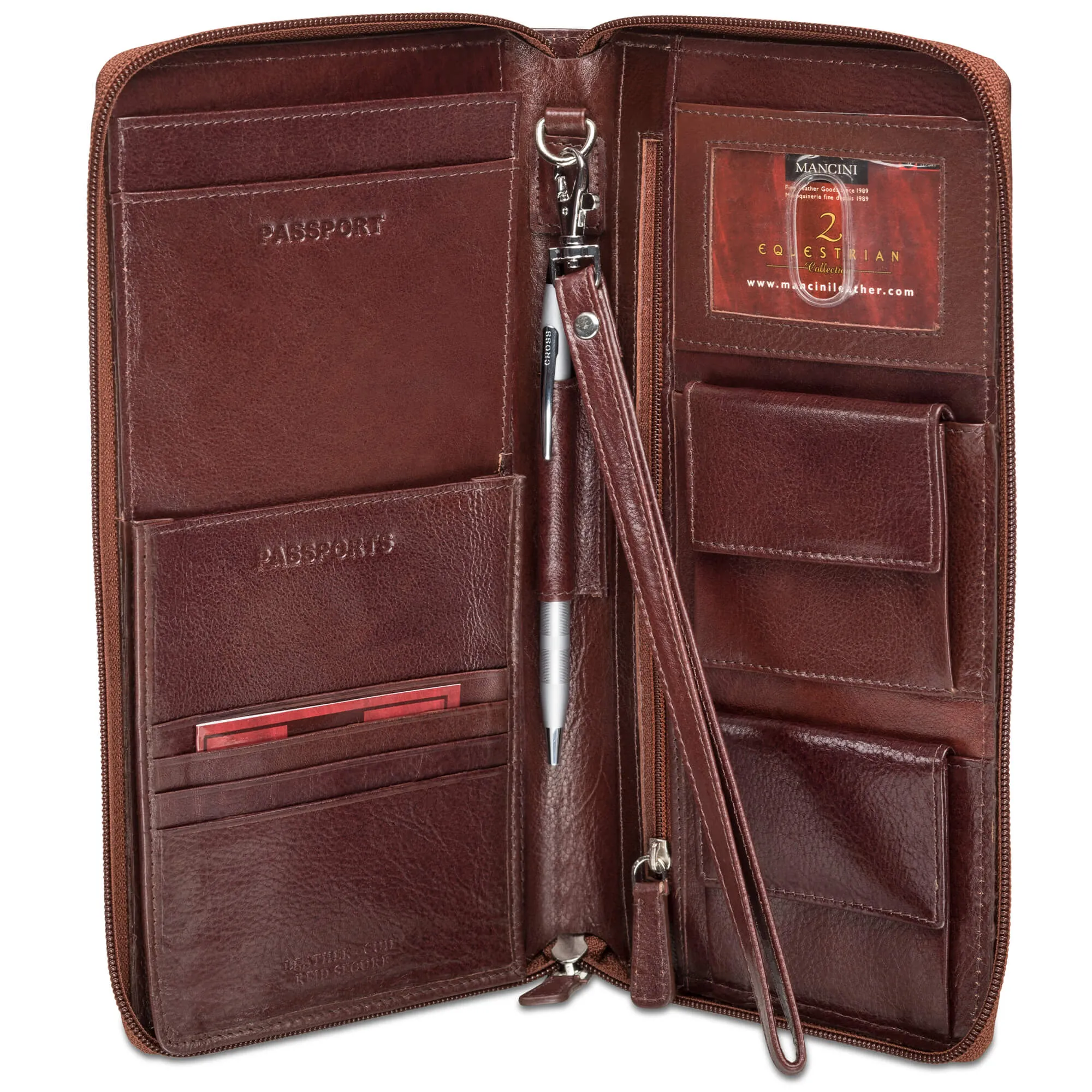 Mancini RFID Secure Deluxe Passport / Travel Organizer