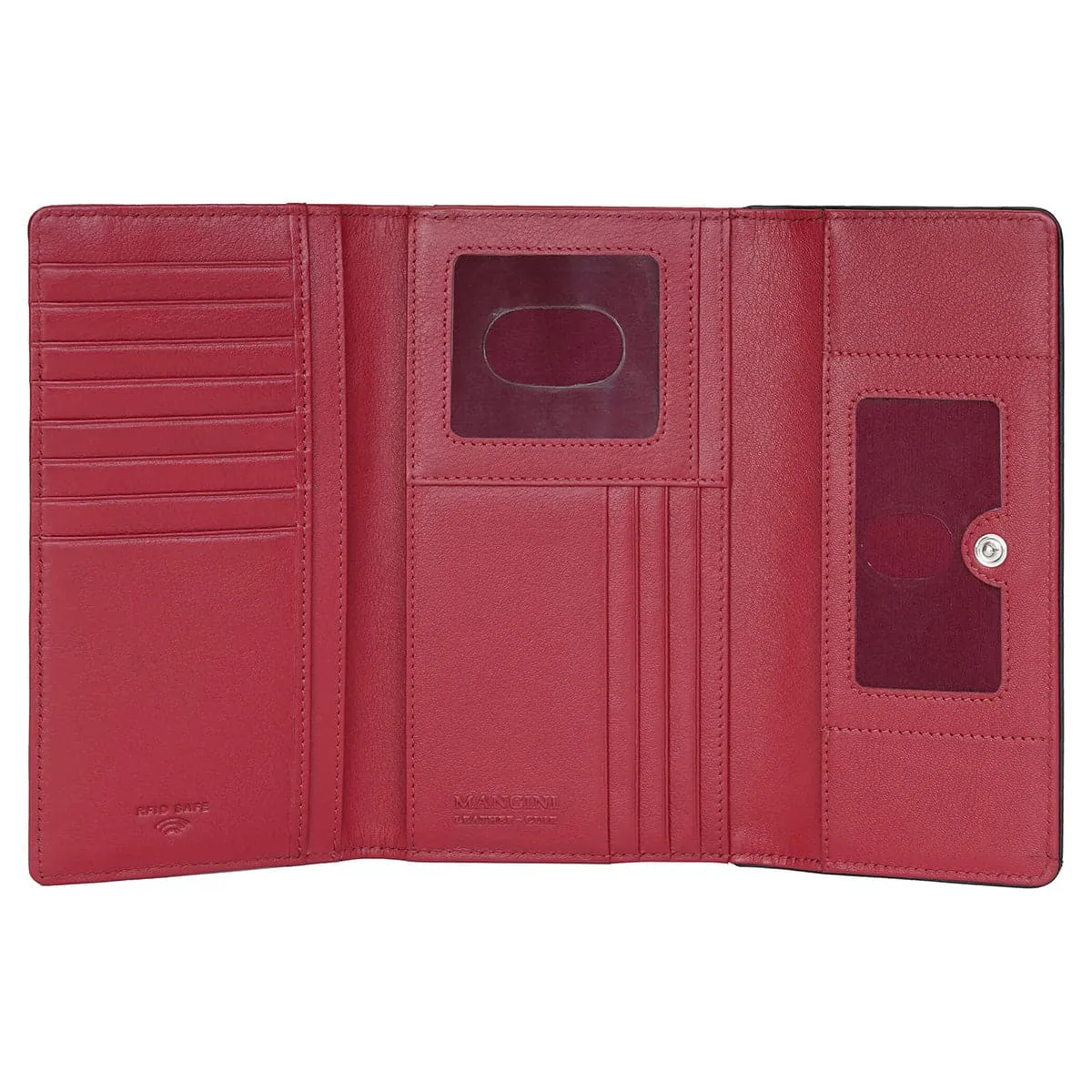 Mancini Sonoma Women's Medium Flapover Clutch Trifold Wallet with RFID Protection