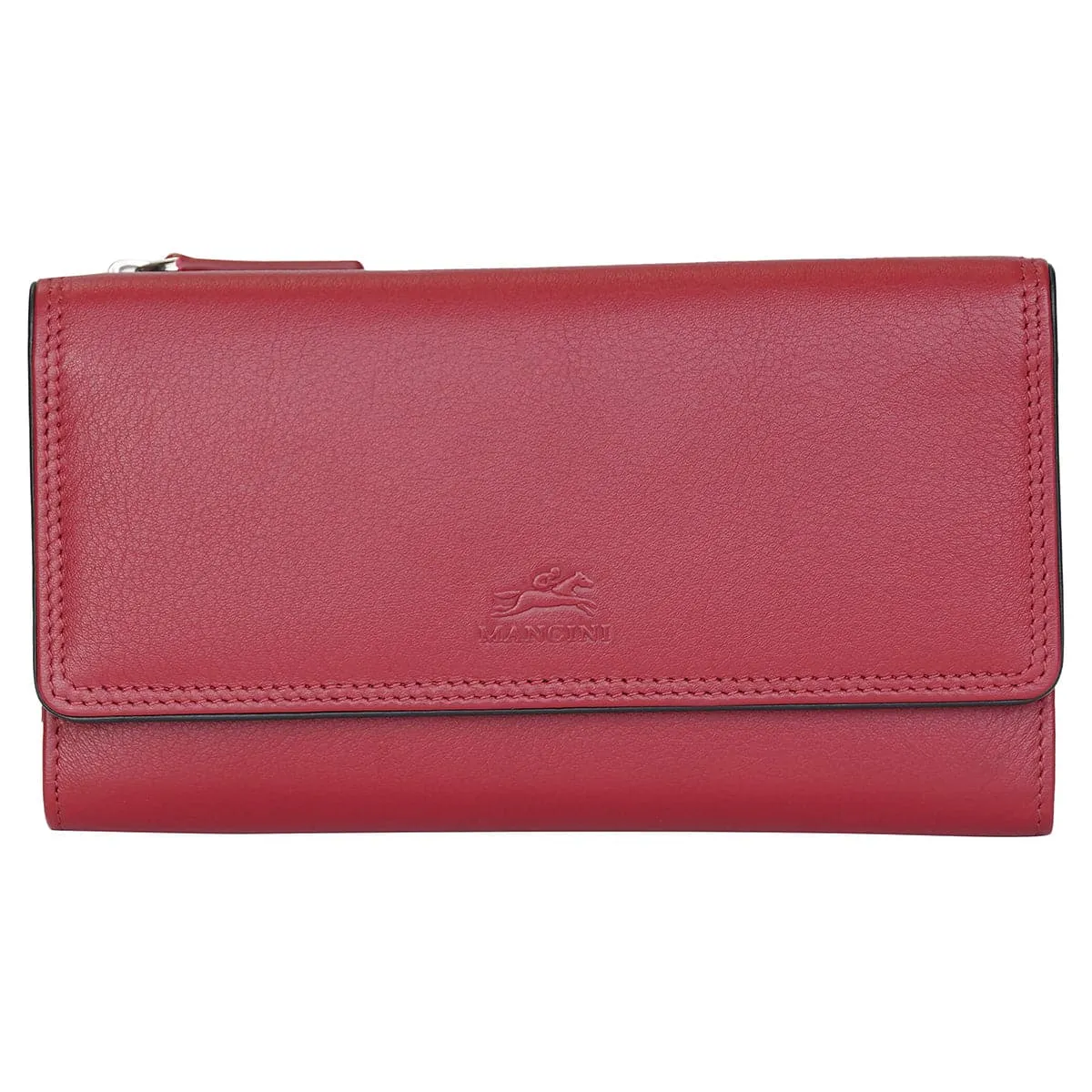 Mancini Sonoma Women's Medium Flapover Clutch Trifold Wallet with RFID Protection