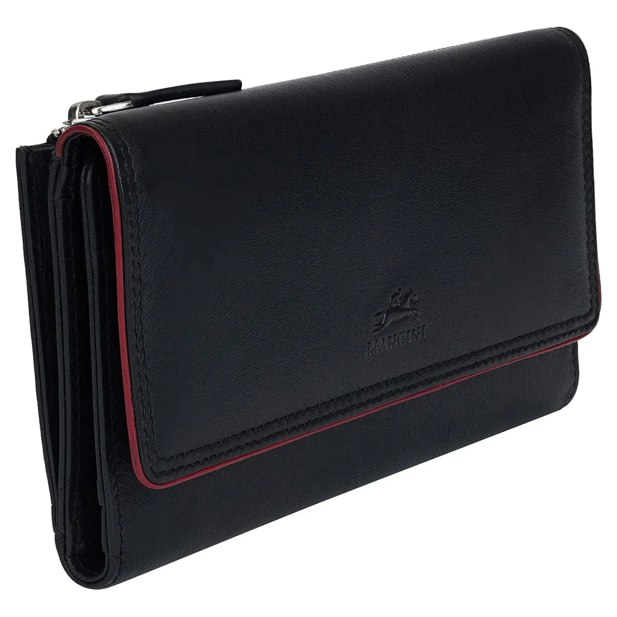 Mancini Sonoma Women's Medium Flapover Clutch Trifold Wallet with RFID Protection