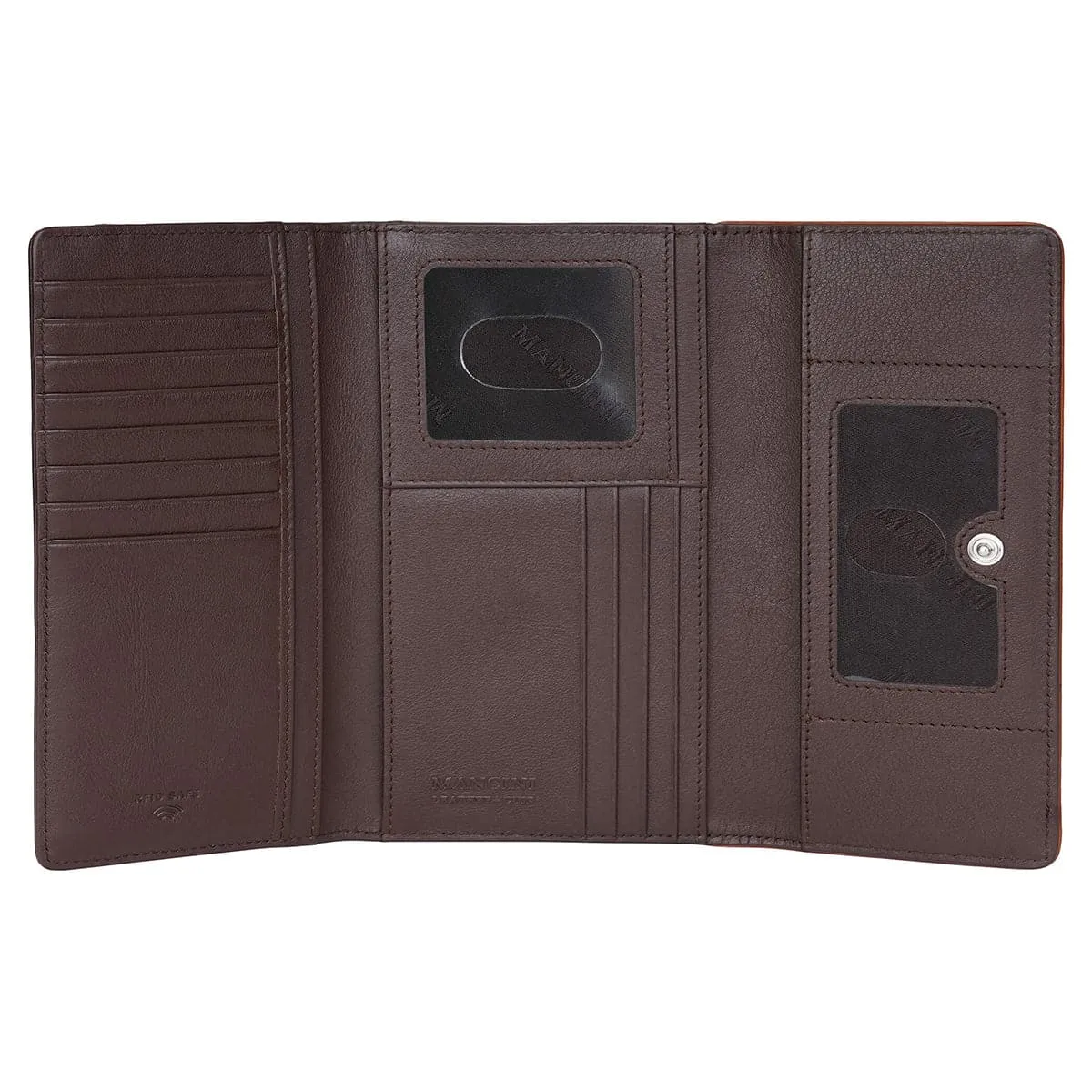 Mancini Sonoma Women's Medium Flapover Clutch Trifold Wallet with RFID Protection