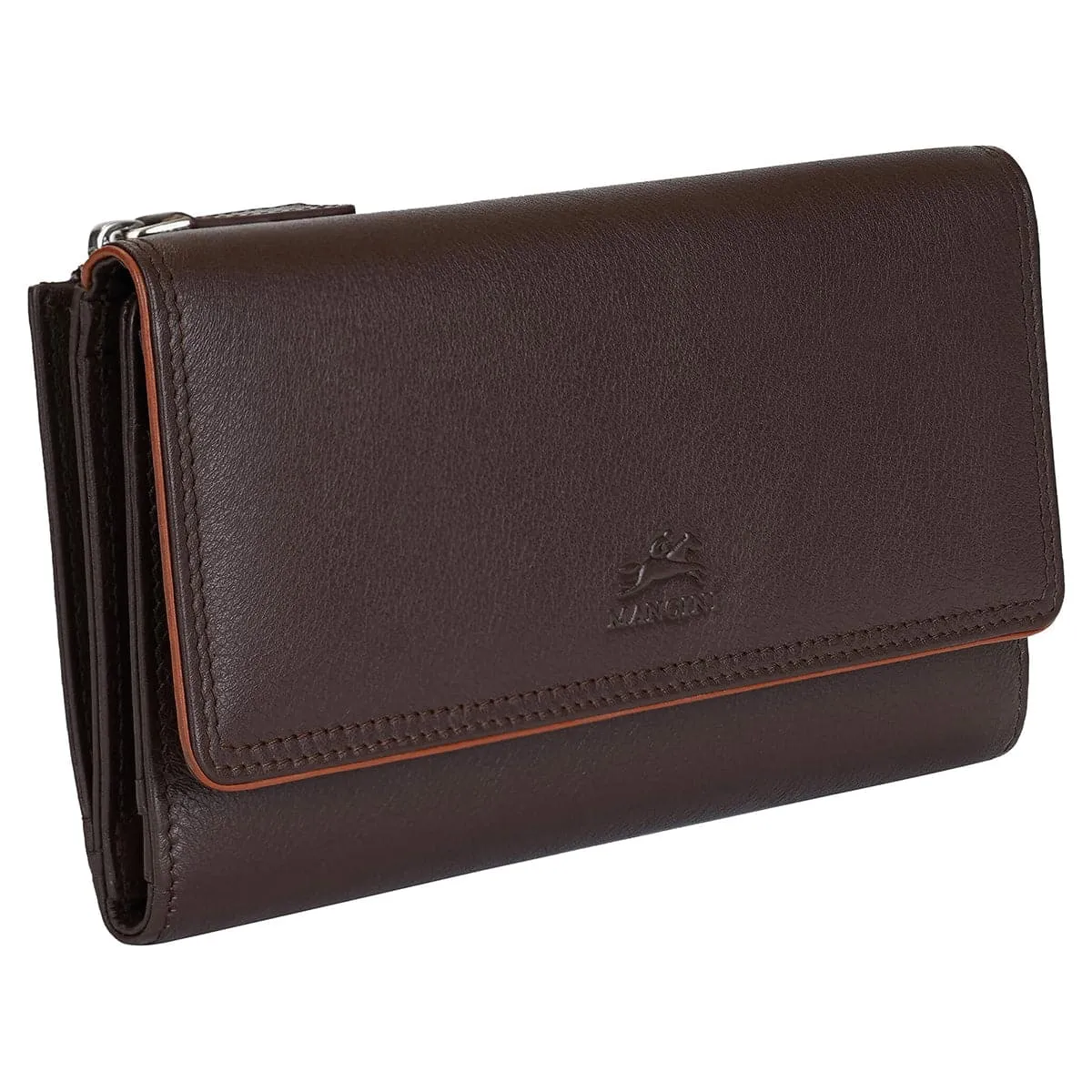 Mancini Sonoma Women's Medium Flapover Clutch Trifold Wallet with RFID Protection