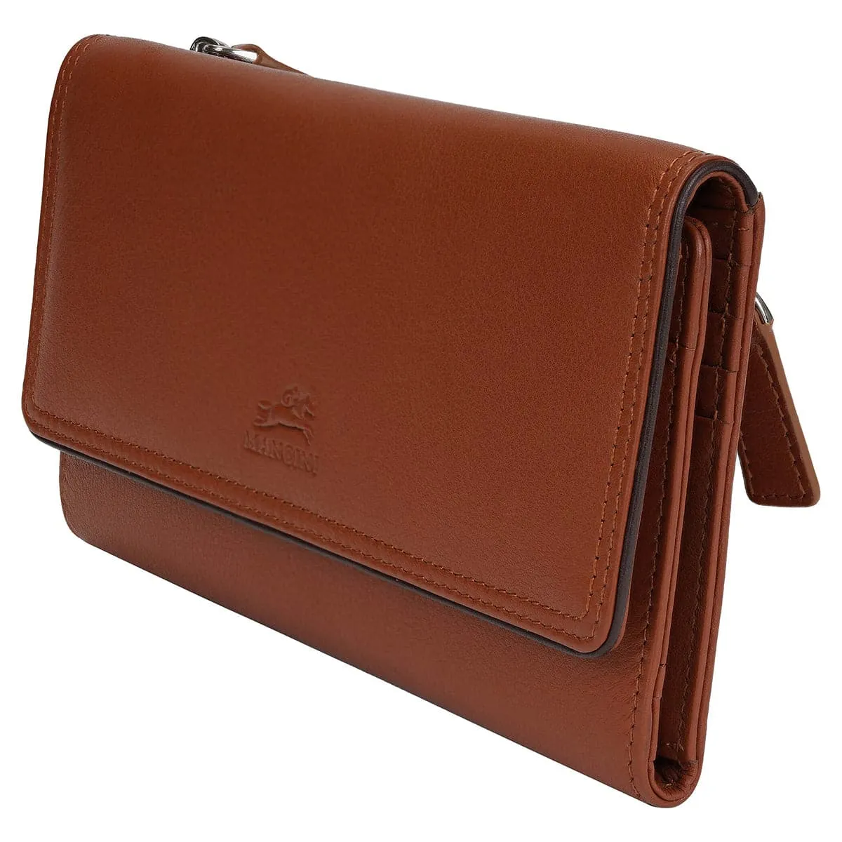 Mancini Sonoma Women's Medium Flapover Clutch Trifold Wallet with RFID Protection