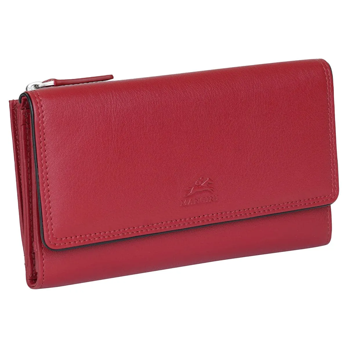 Mancini Sonoma Women's Medium Flapover Clutch Trifold Wallet with RFID Protection
