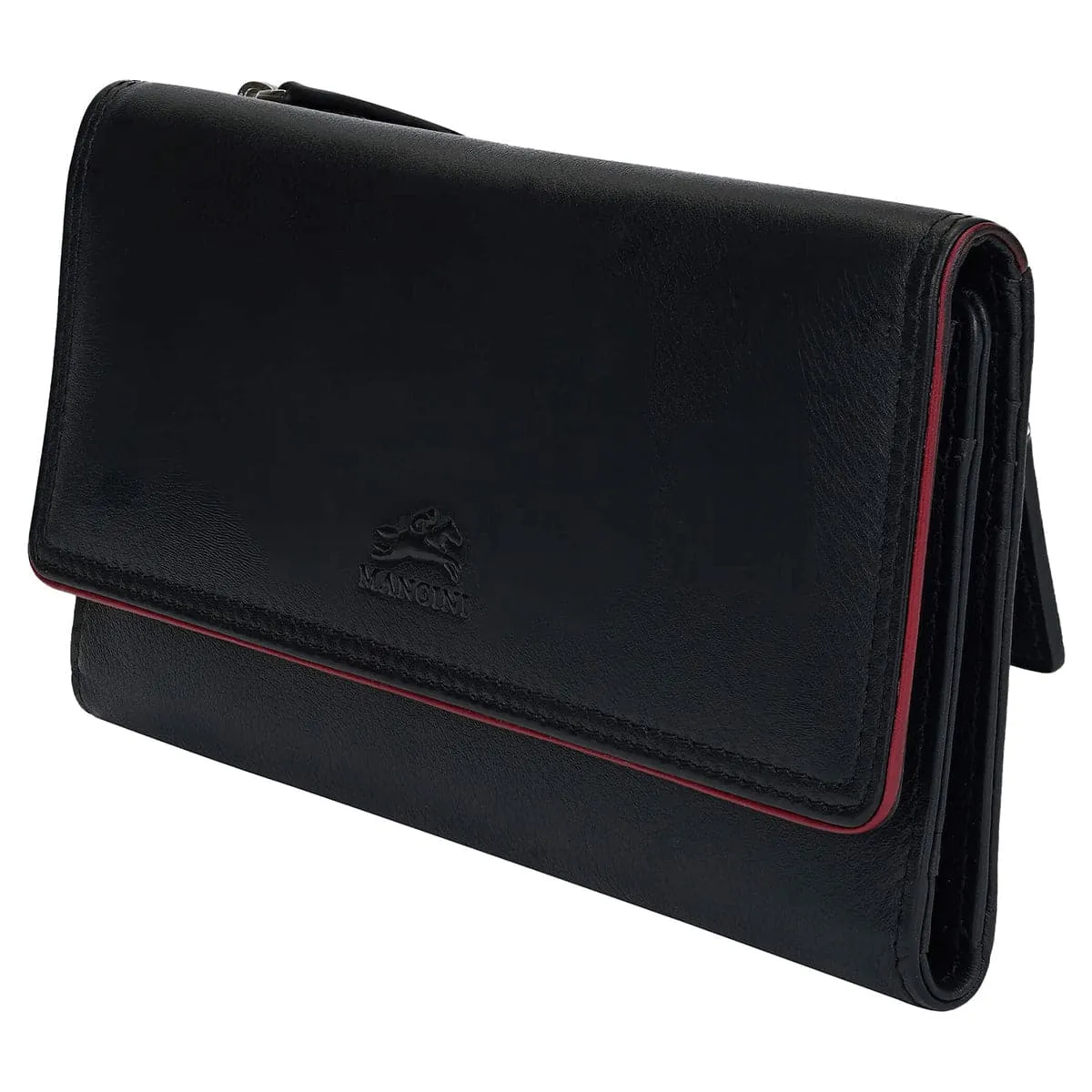 Mancini Sonoma Women's Medium Flapover Clutch Trifold Wallet with RFID Protection