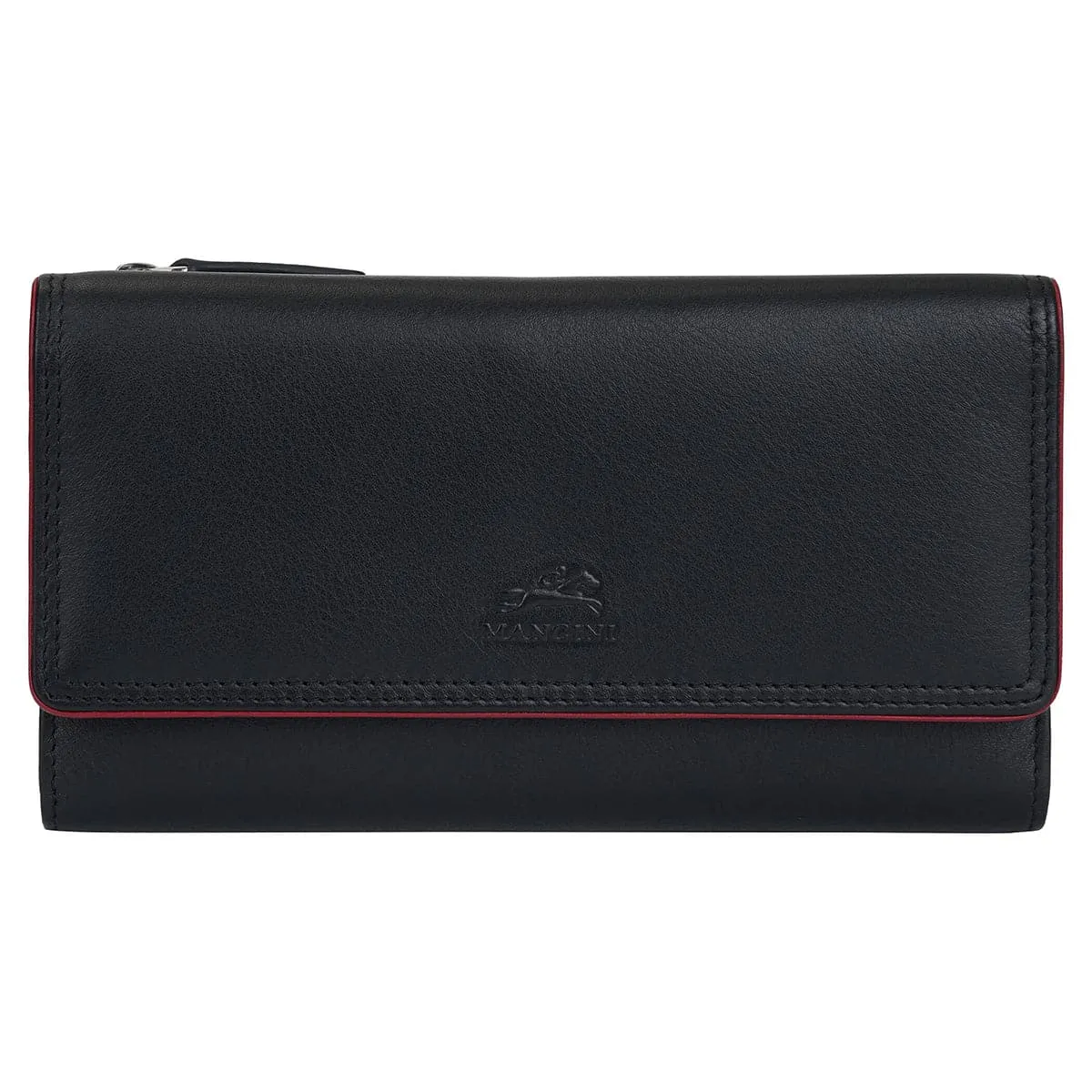 Mancini Sonoma Women's Medium Flapover Clutch Trifold Wallet with RFID Protection