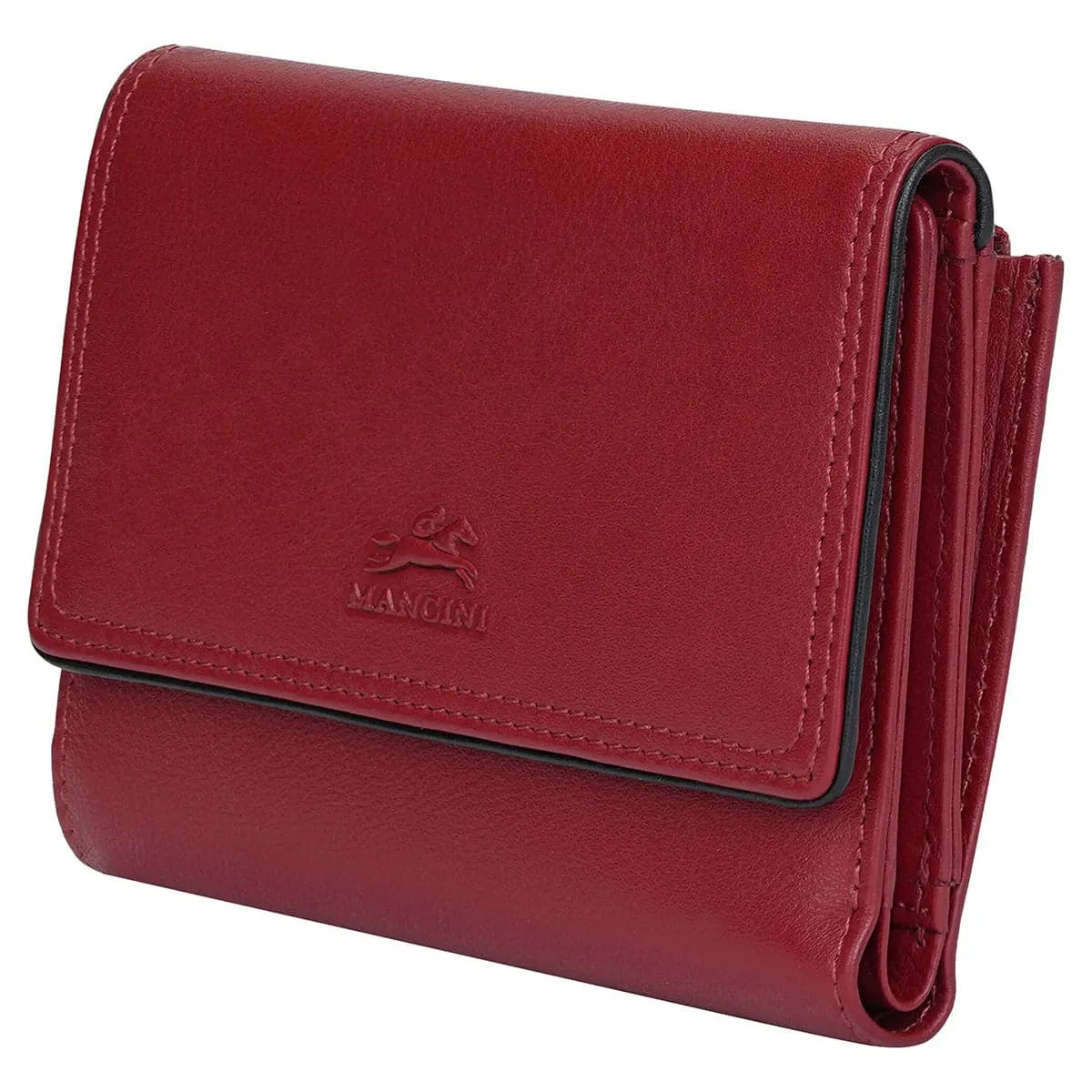 Mancini Sonoma Women's Medium Flapover Clutch Wallet with RFID Protection
