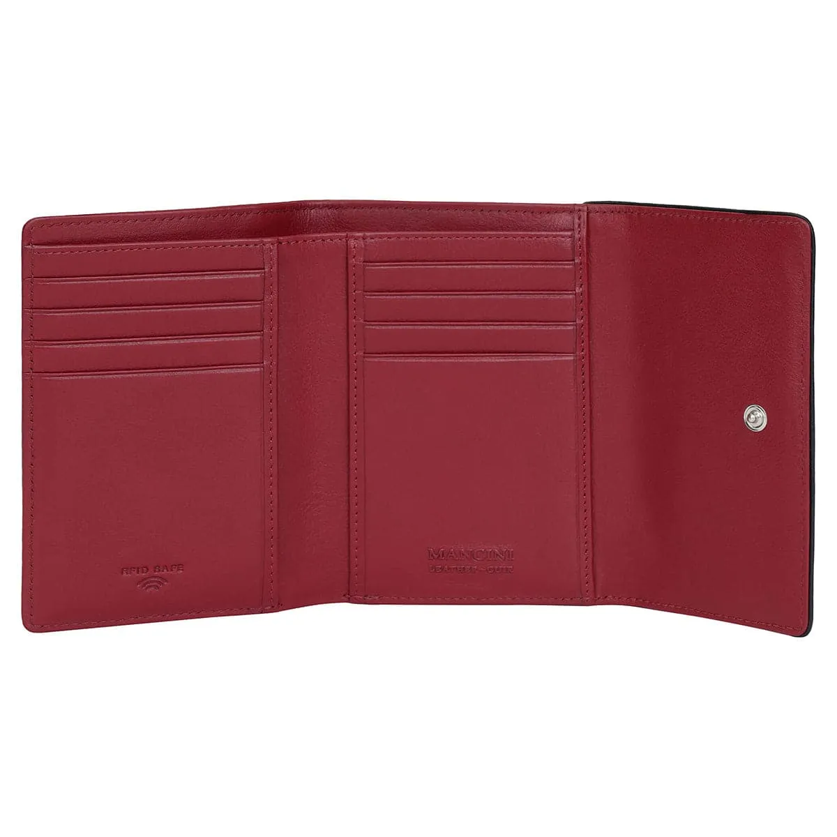 Mancini Sonoma Women's Medium Flapover Clutch Wallet with RFID Protection