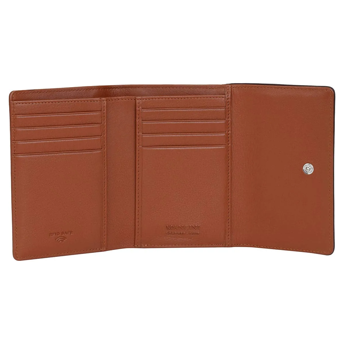 Mancini Sonoma Women's Medium Flapover Clutch Wallet with RFID Protection