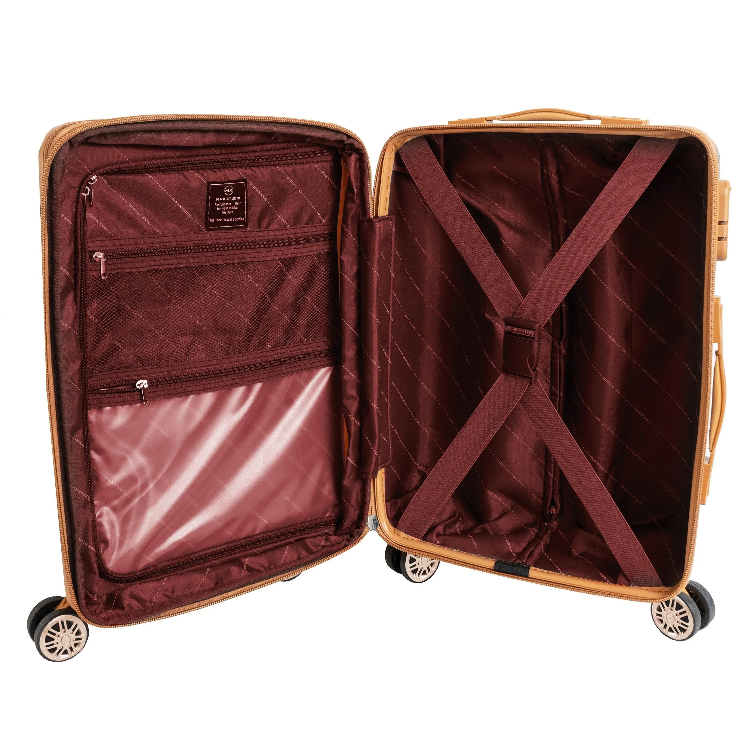 Max Studio 3 Piece Athens Expandable Lightweight Durable Suitcase Double Spinner Wheel Luggage Set