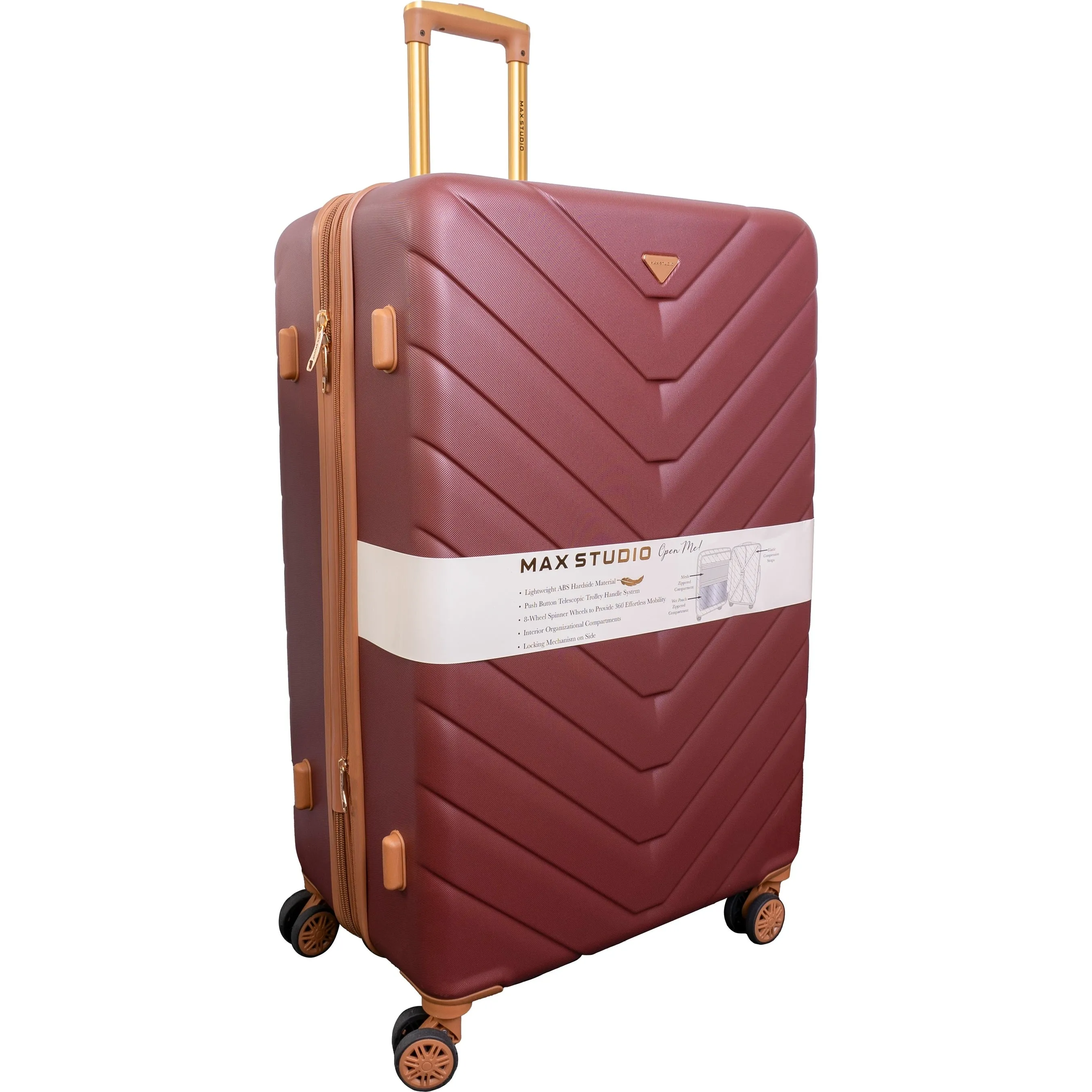 Max Studio 3 Piece Athens Expandable Lightweight Durable Suitcase Double Spinner Wheel Luggage Set