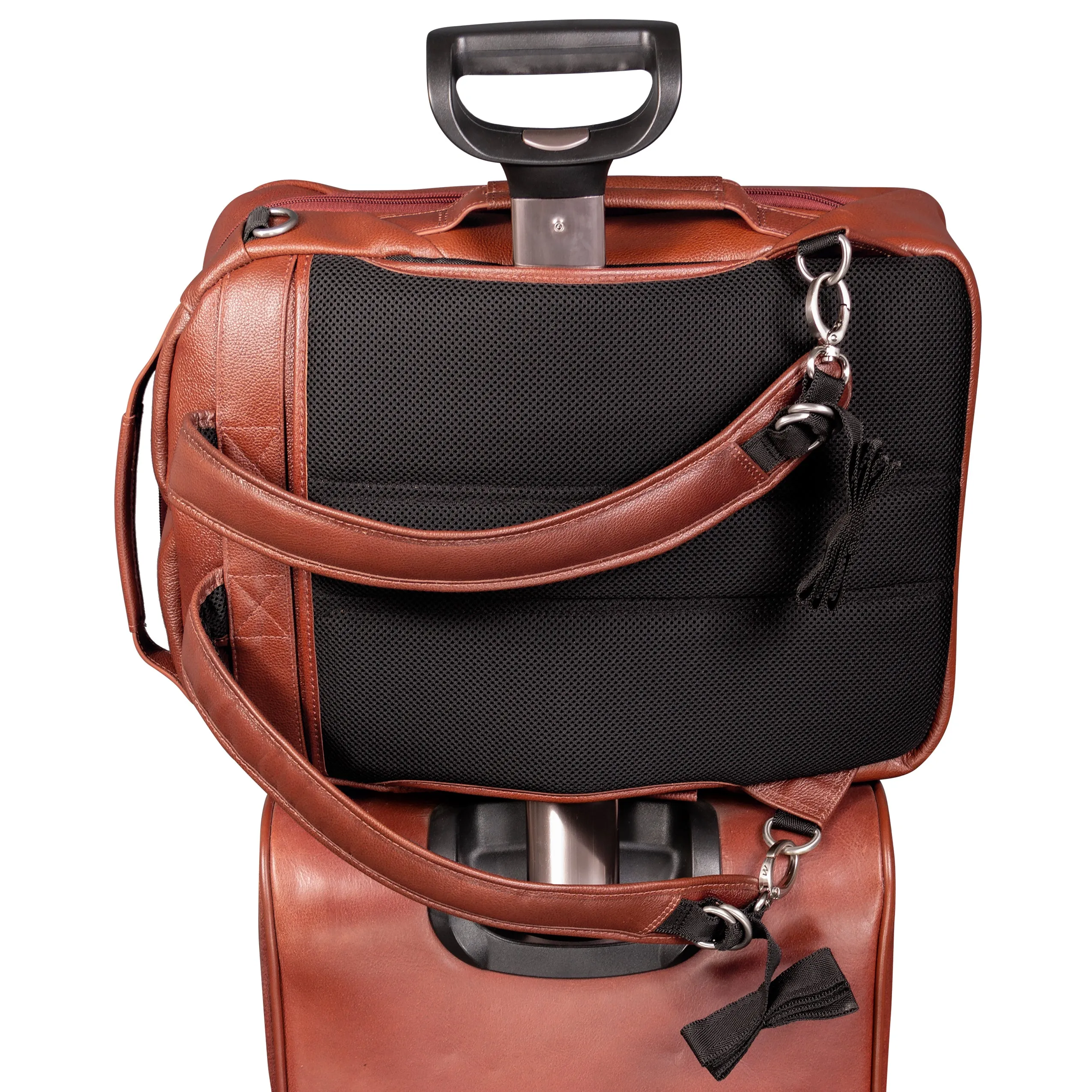 McKlein USA East Side 17" Leather 2-In-1 Laptop & Tablet Convertible Travel Backpack & Cross-Body