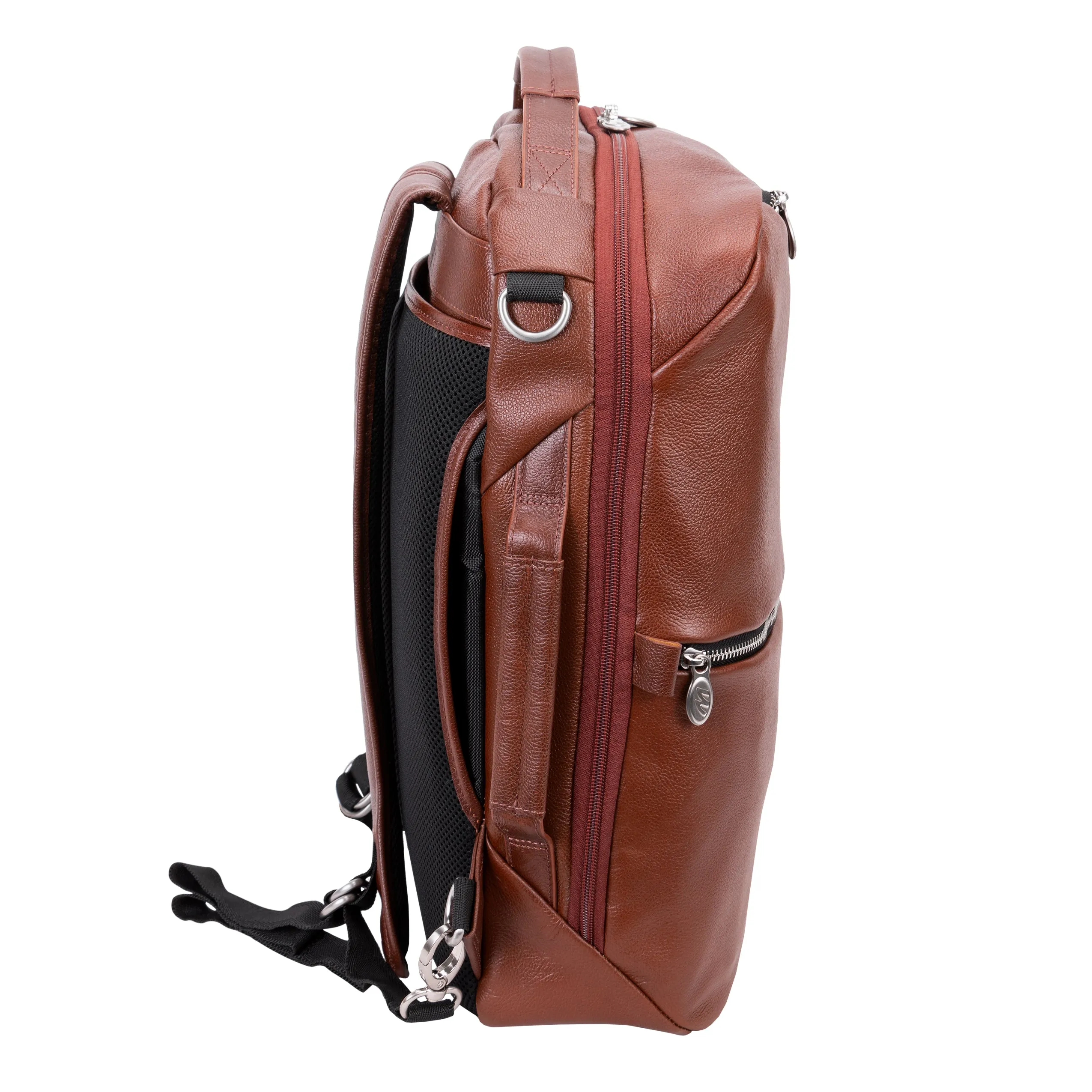 McKlein USA East Side 17" Leather 2-In-1 Laptop & Tablet Convertible Travel Backpack & Cross-Body