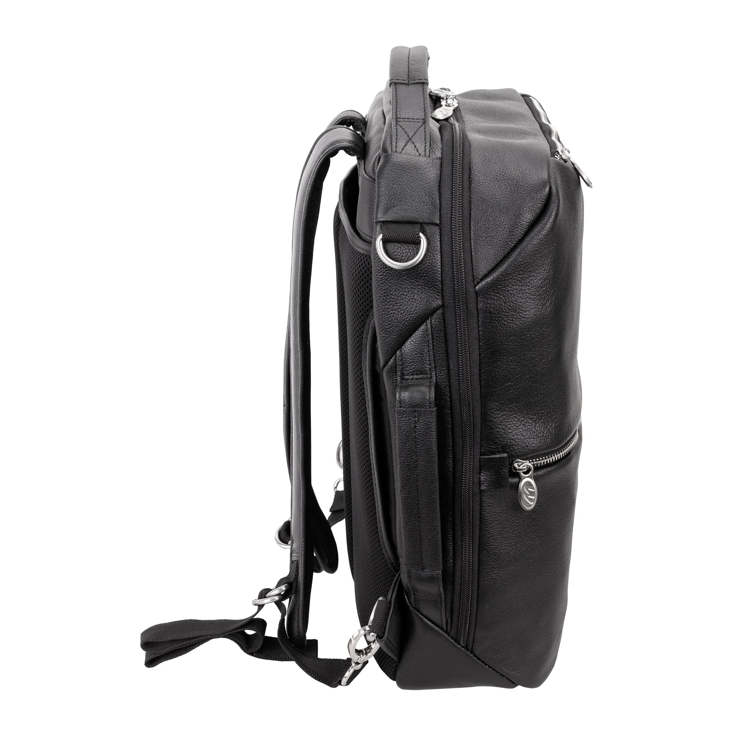 McKlein USA East Side 17" Leather 2-In-1 Laptop & Tablet Convertible Travel Backpack & Cross-Body