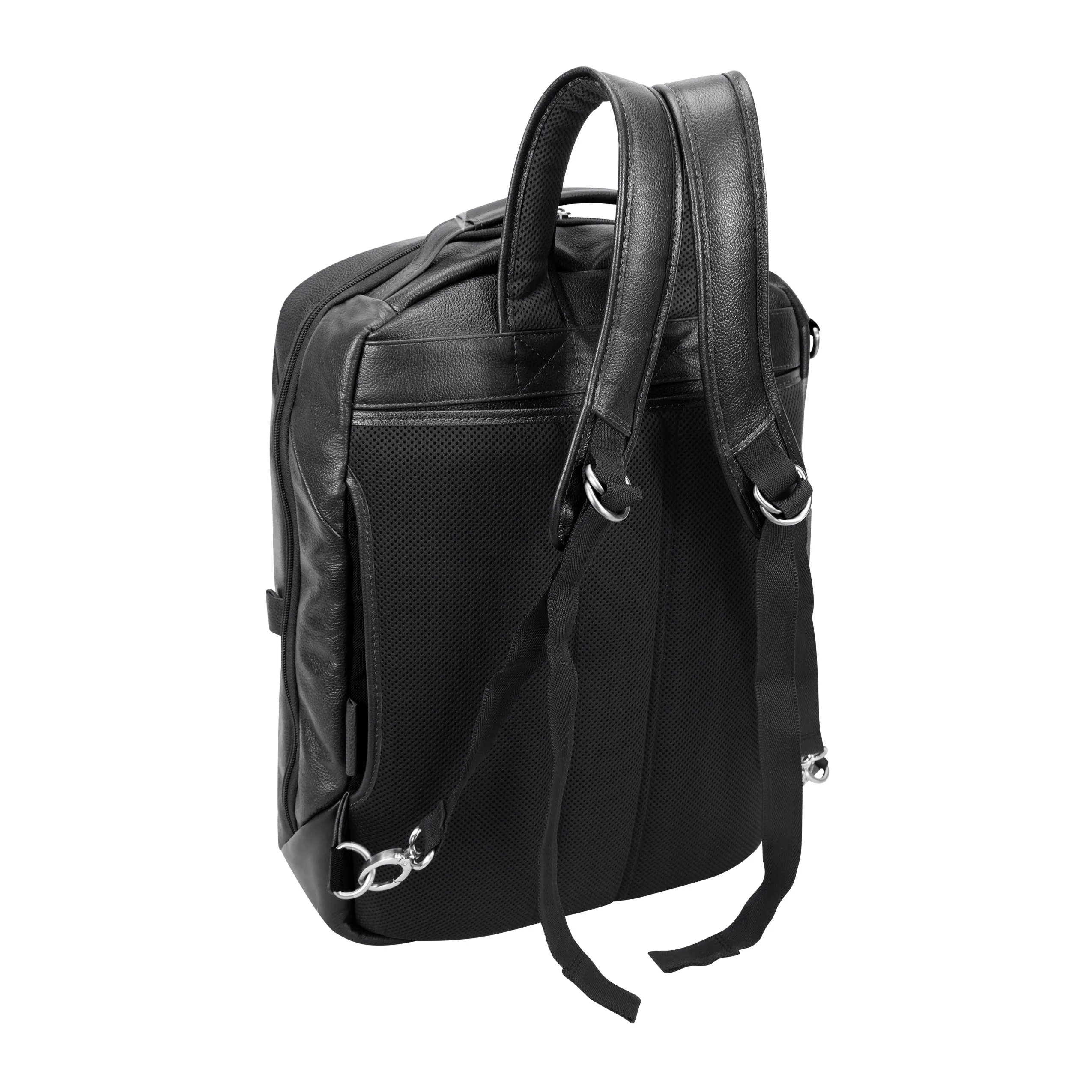 McKlein USA East Side 17" Leather 2-In-1 Laptop & Tablet Convertible Travel Backpack & Cross-Body