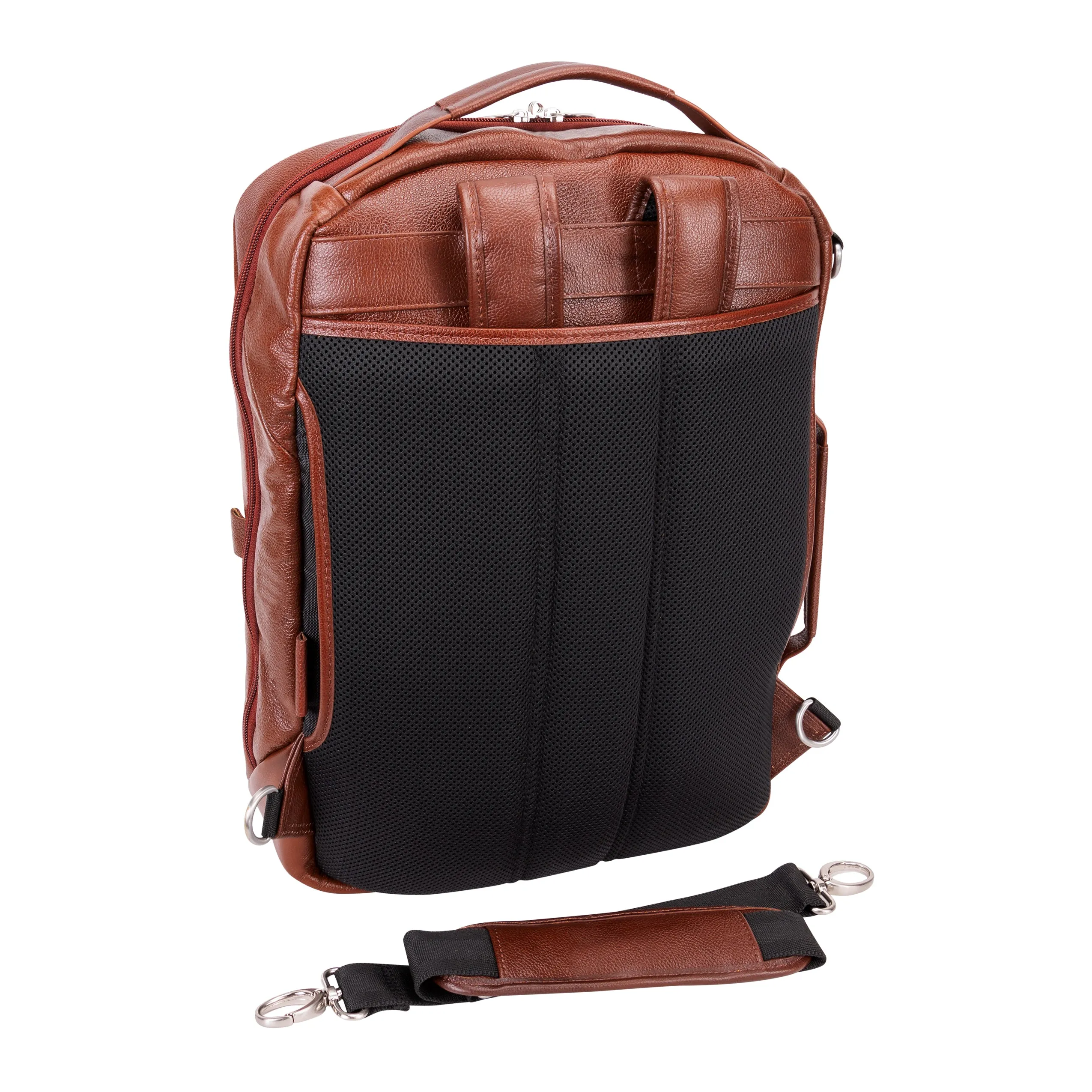 McKlein USA East Side 17" Leather 2-In-1 Laptop & Tablet Convertible Travel Backpack & Cross-Body