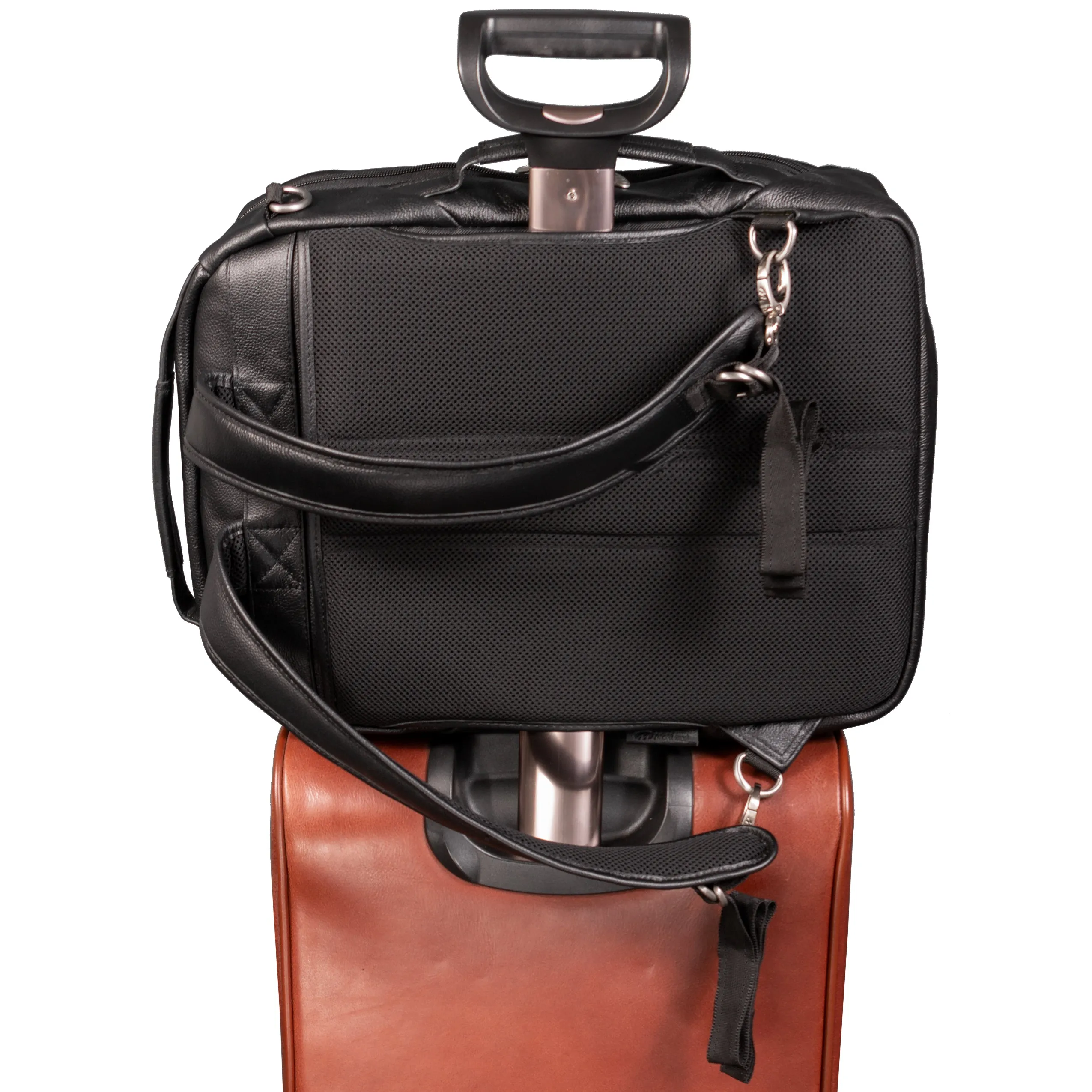 McKlein USA East Side 17" Leather 2-In-1 Laptop & Tablet Convertible Travel Backpack & Cross-Body