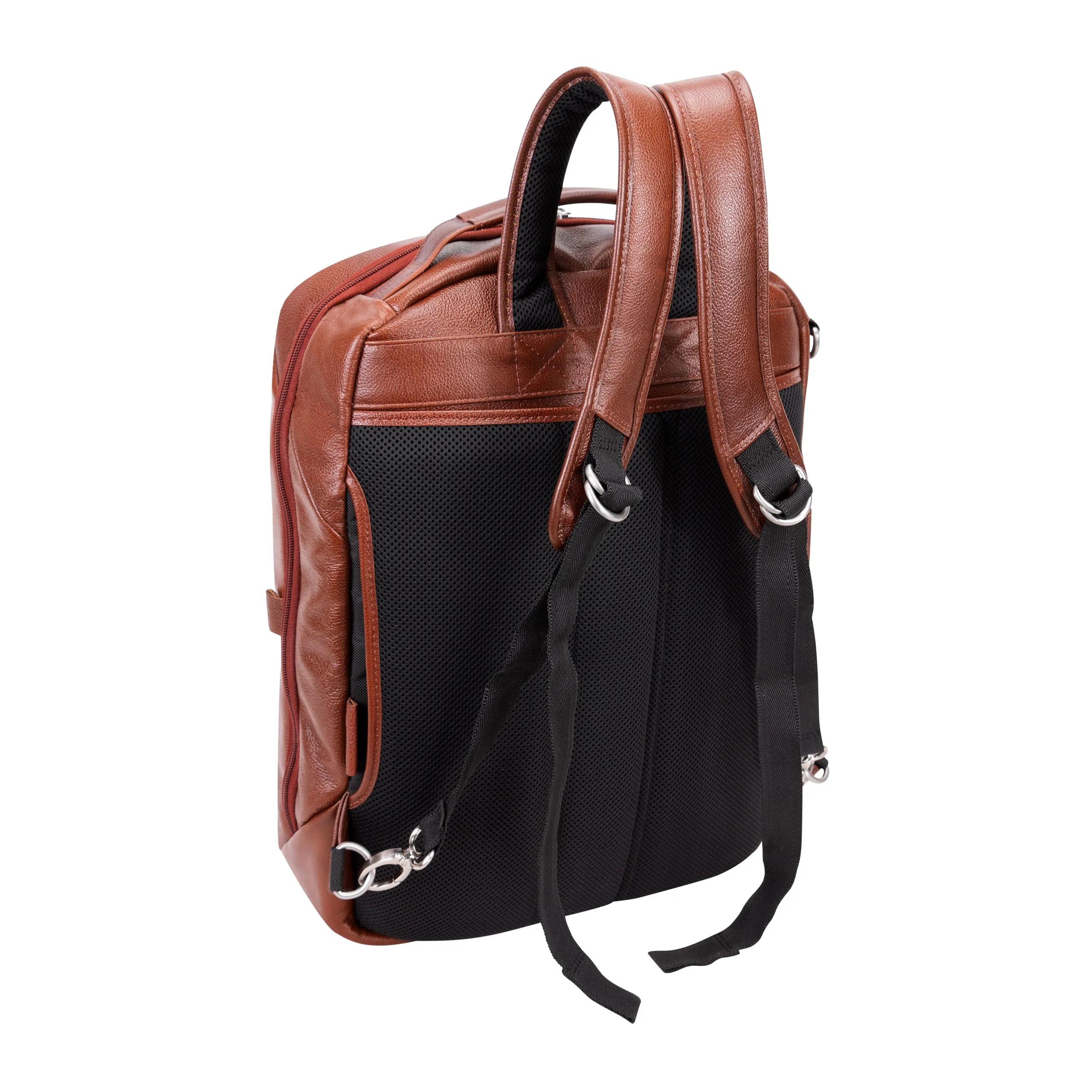 McKlein USA East Side 17" Leather 2-In-1 Laptop & Tablet Convertible Travel Backpack & Cross-Body