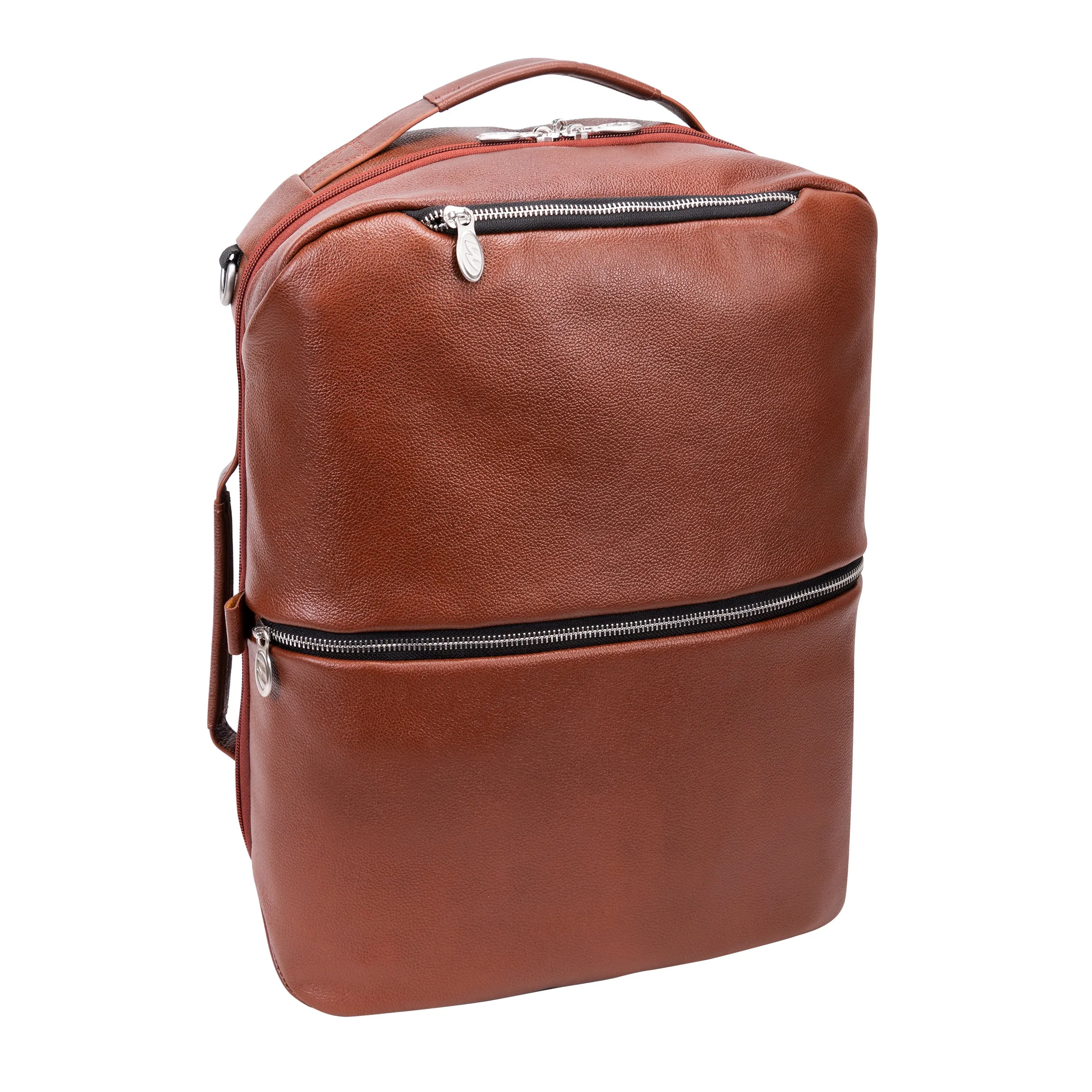 McKlein USA East Side 17" Leather 2-In-1 Laptop & Tablet Convertible Travel Backpack & Cross-Body