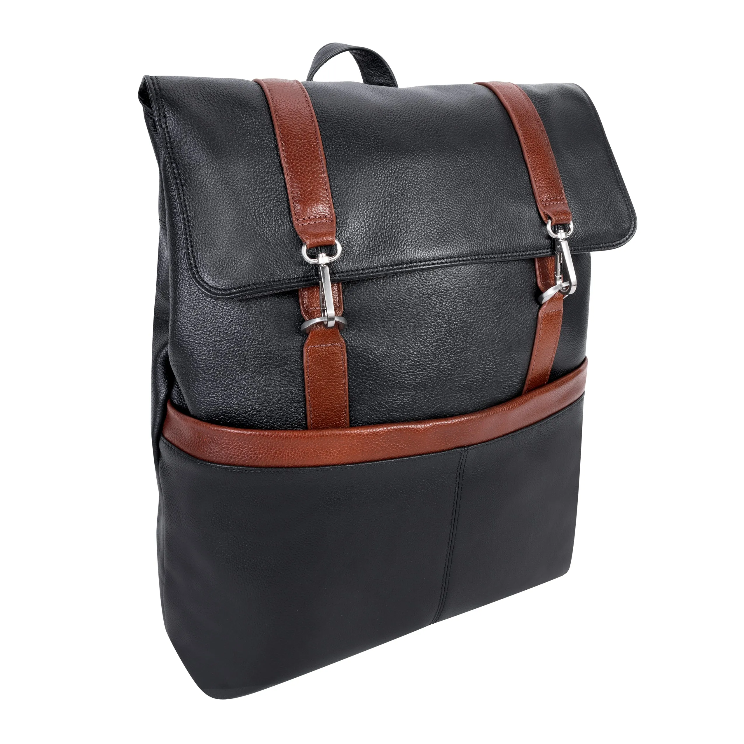 McKlein USA Element 17" Leather Two-Tone Flap-Over Laptop & Tablet Backpack