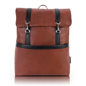 McKlein USA Element 17" Leather Two-Tone Flap-Over Laptop & Tablet Backpack
