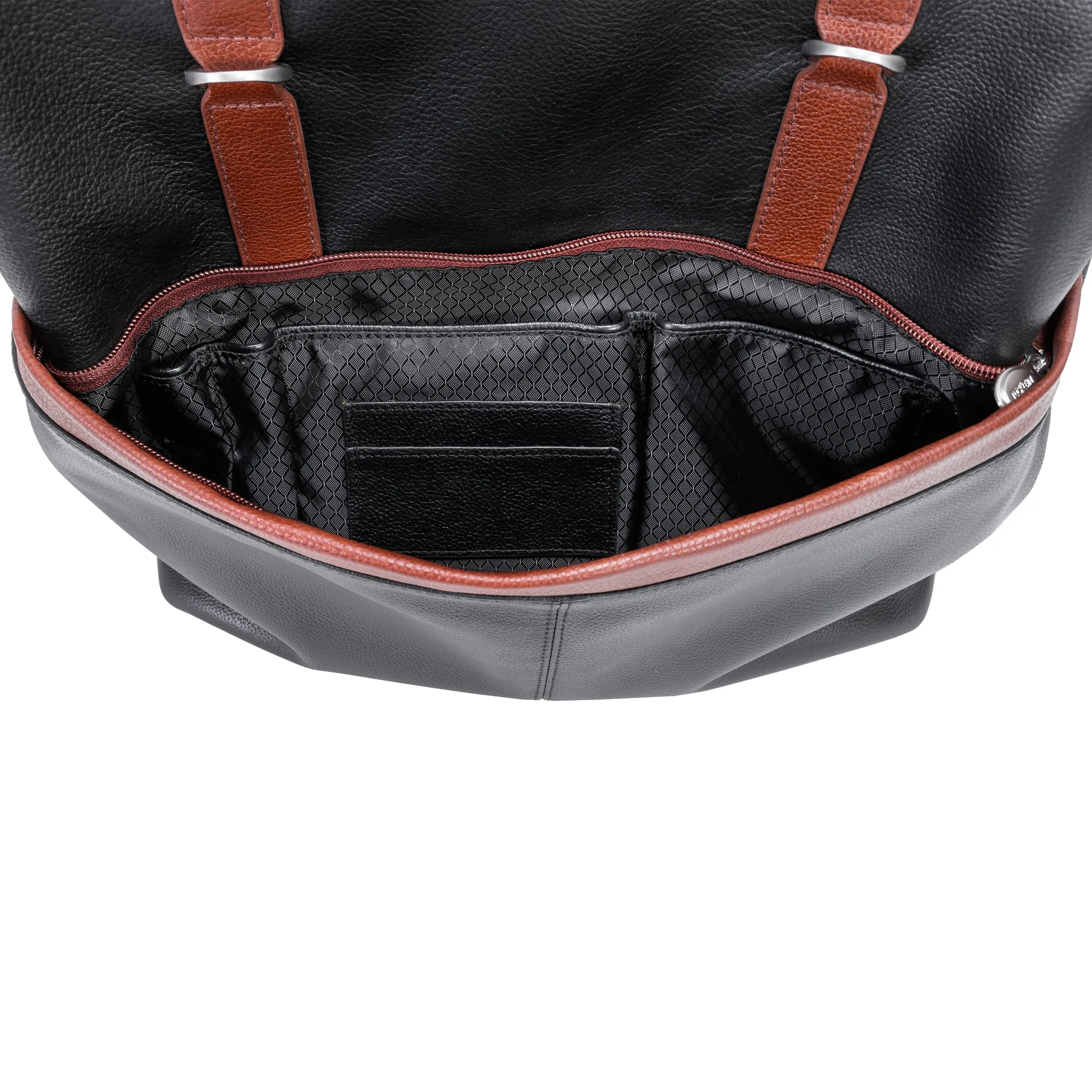 McKlein USA Element 17" Leather Two-Tone Flap-Over Laptop & Tablet Backpack