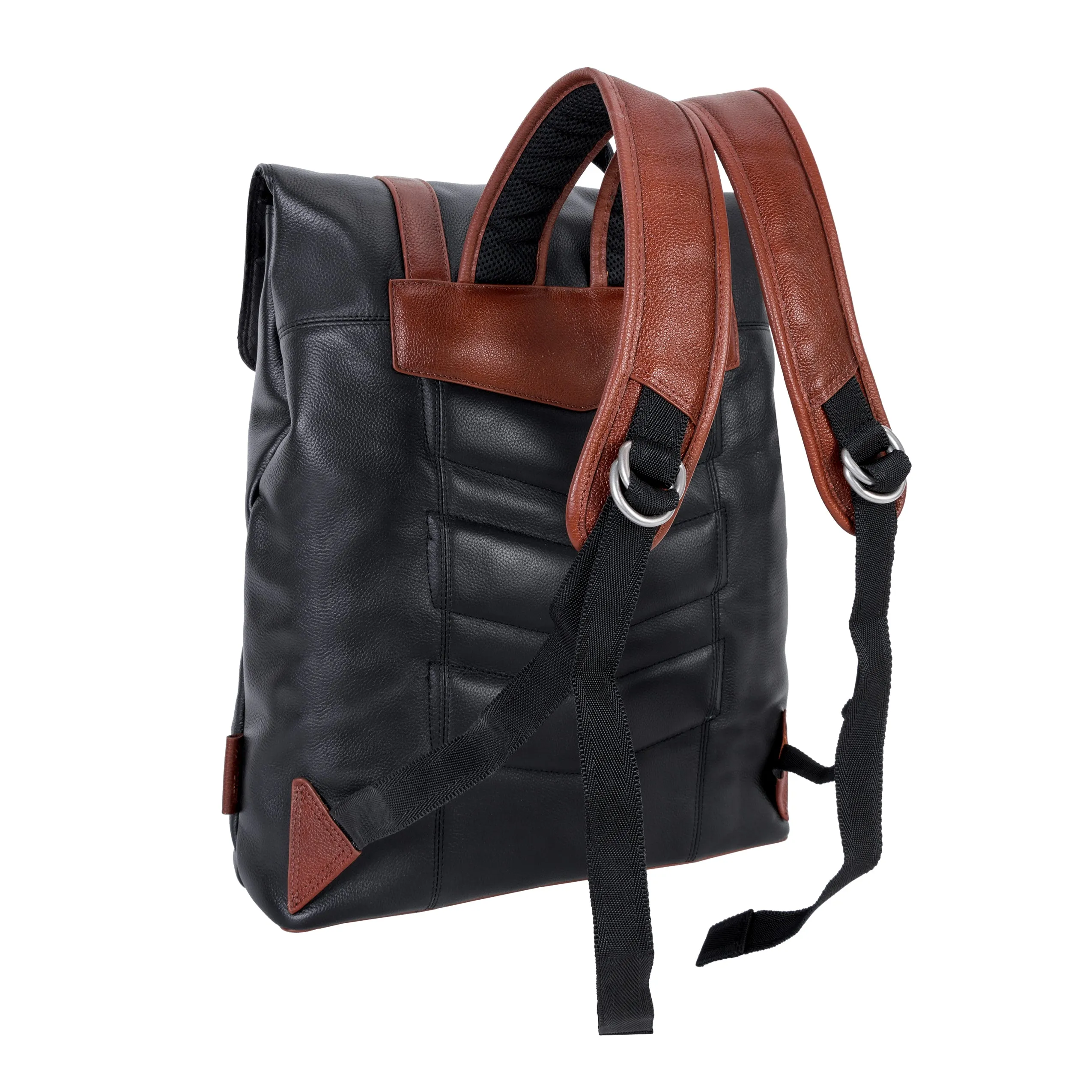 McKlein USA Element 17" Leather Two-Tone Flap-Over Laptop & Tablet Backpack