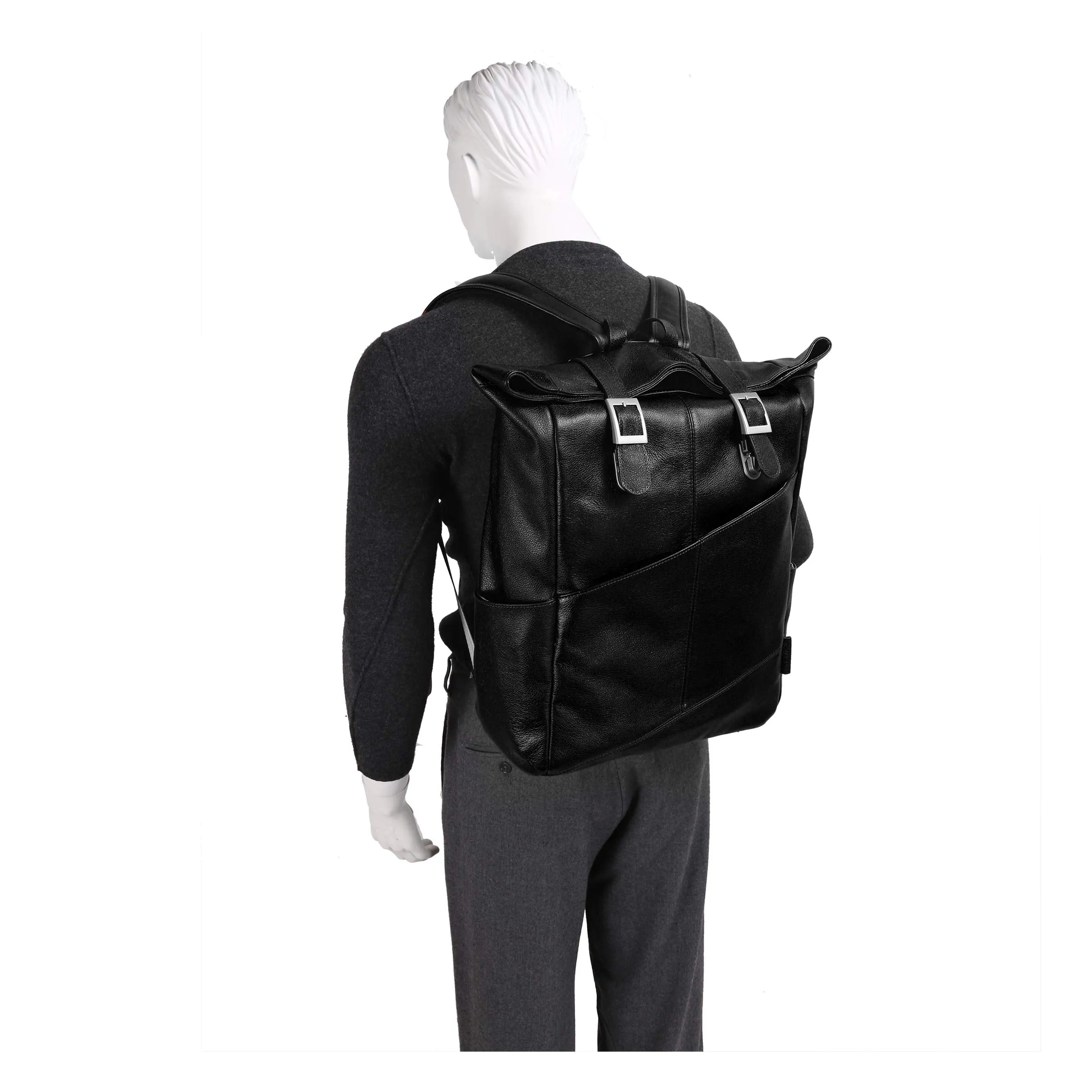 McKlein USA Kennedy 17" Leather Dual Access Laptop Backpack