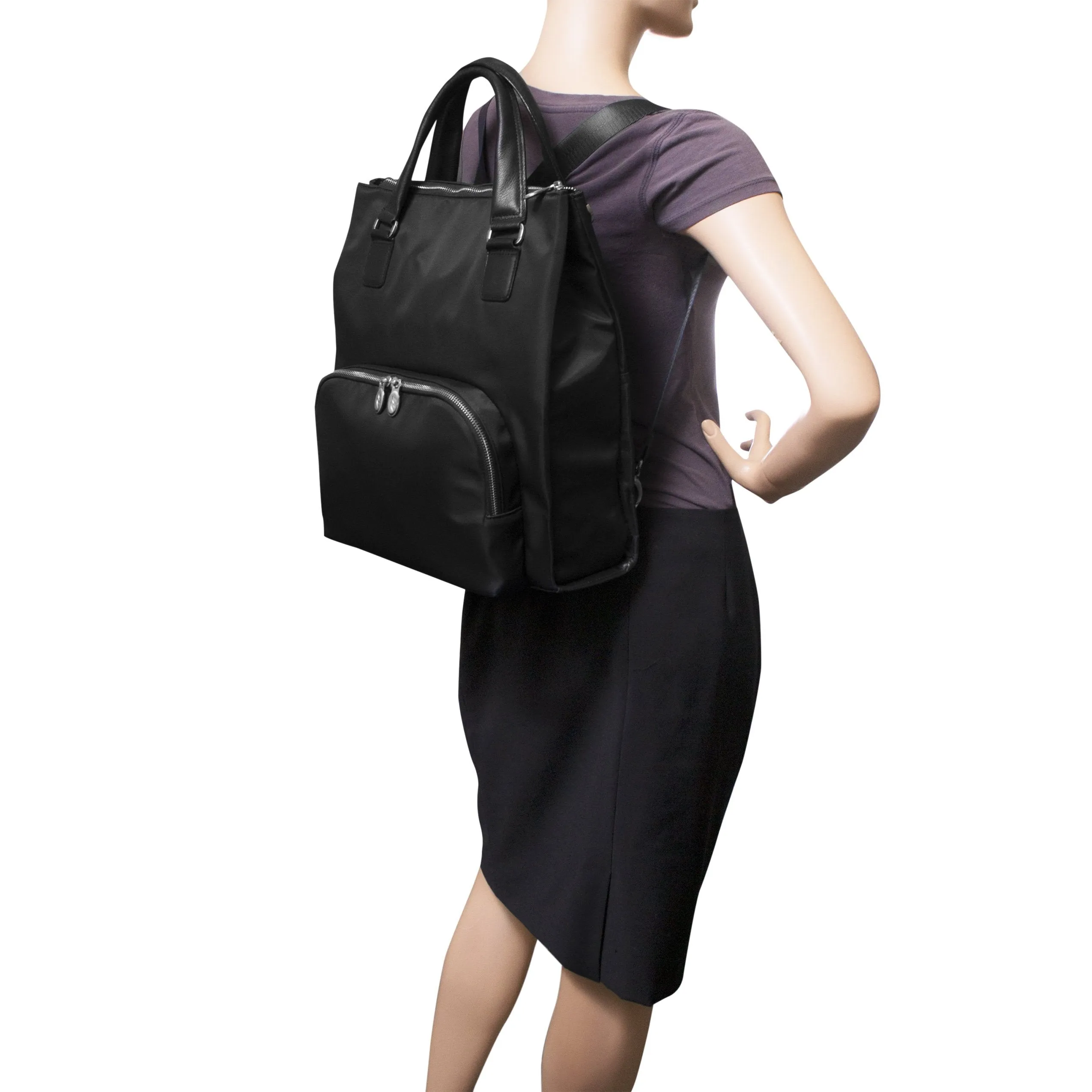 McKlein USA N Series Sofia 3-In-1 Nylon Ladies' Convertible Backpack Tote
