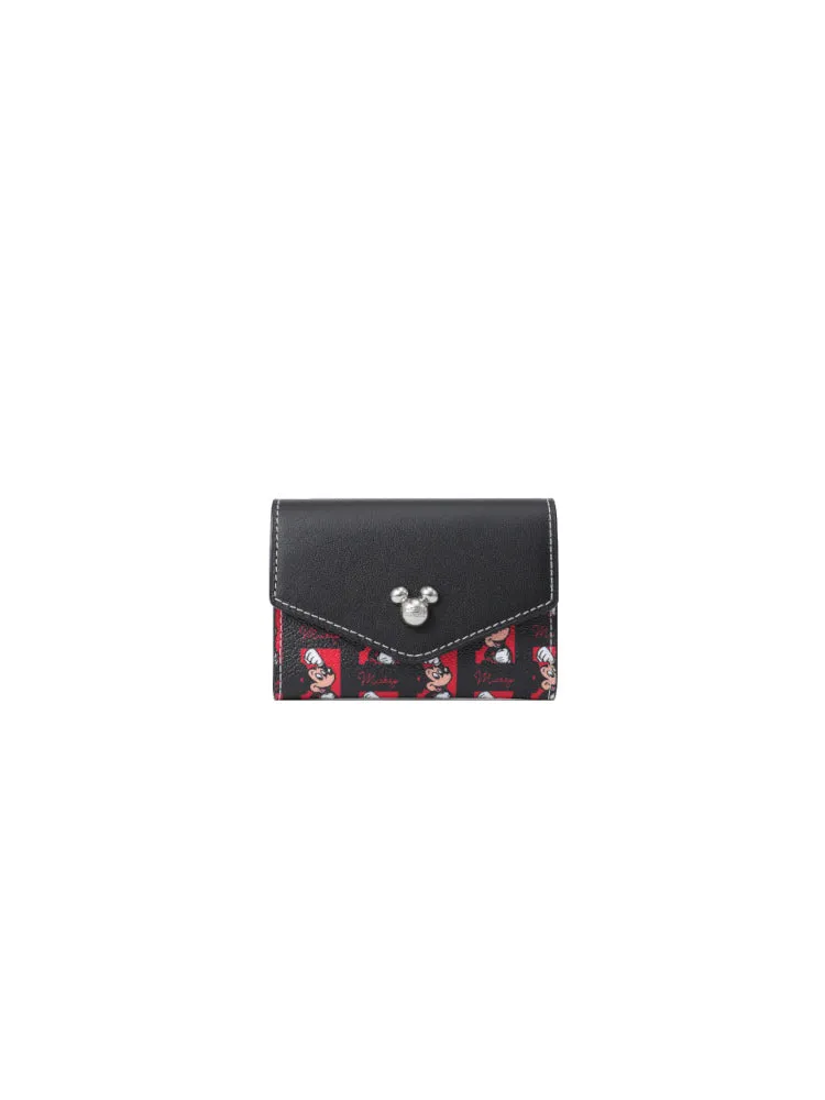 Mickey Mosue PVC with Leather Short Wallet
