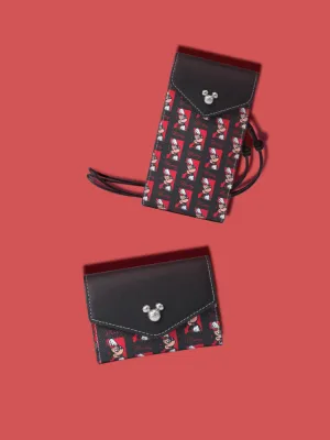 Mickey Mosue PVC with Leather Short Wallet