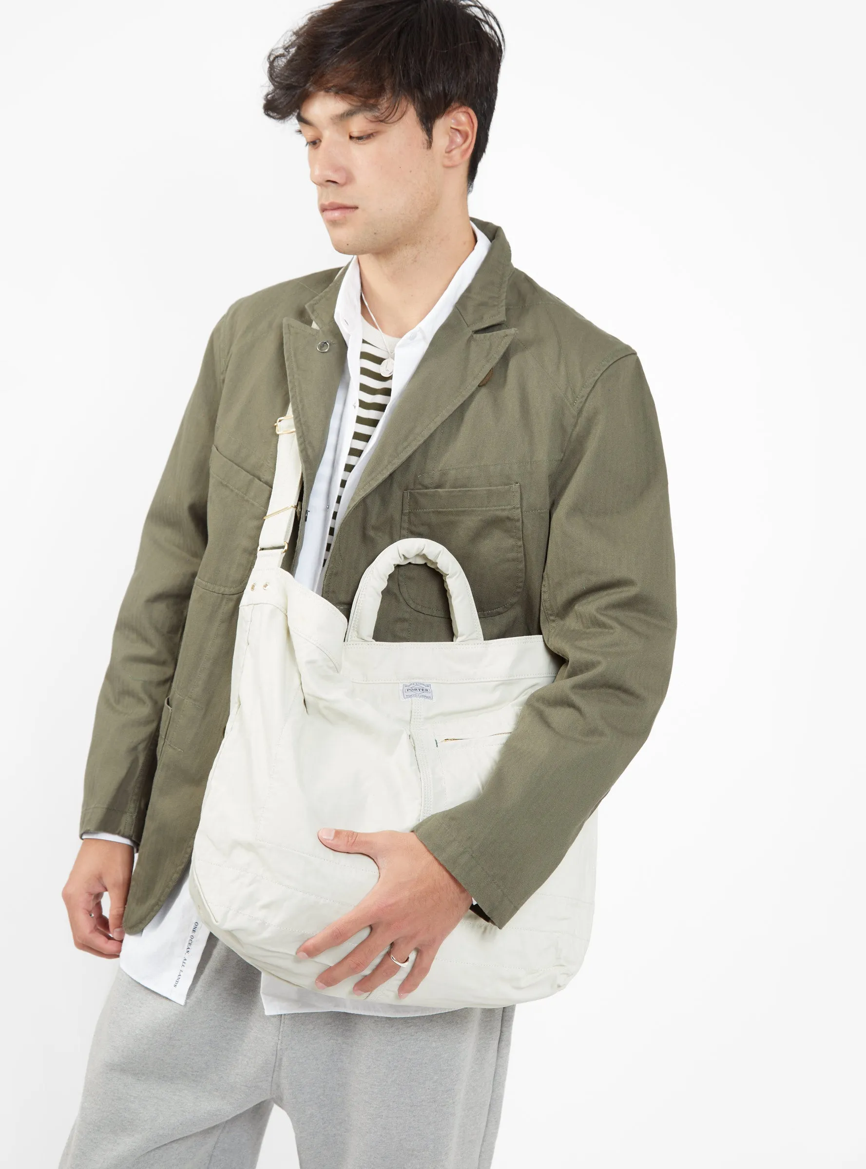 MILE 2-Way Tote Bag Large White