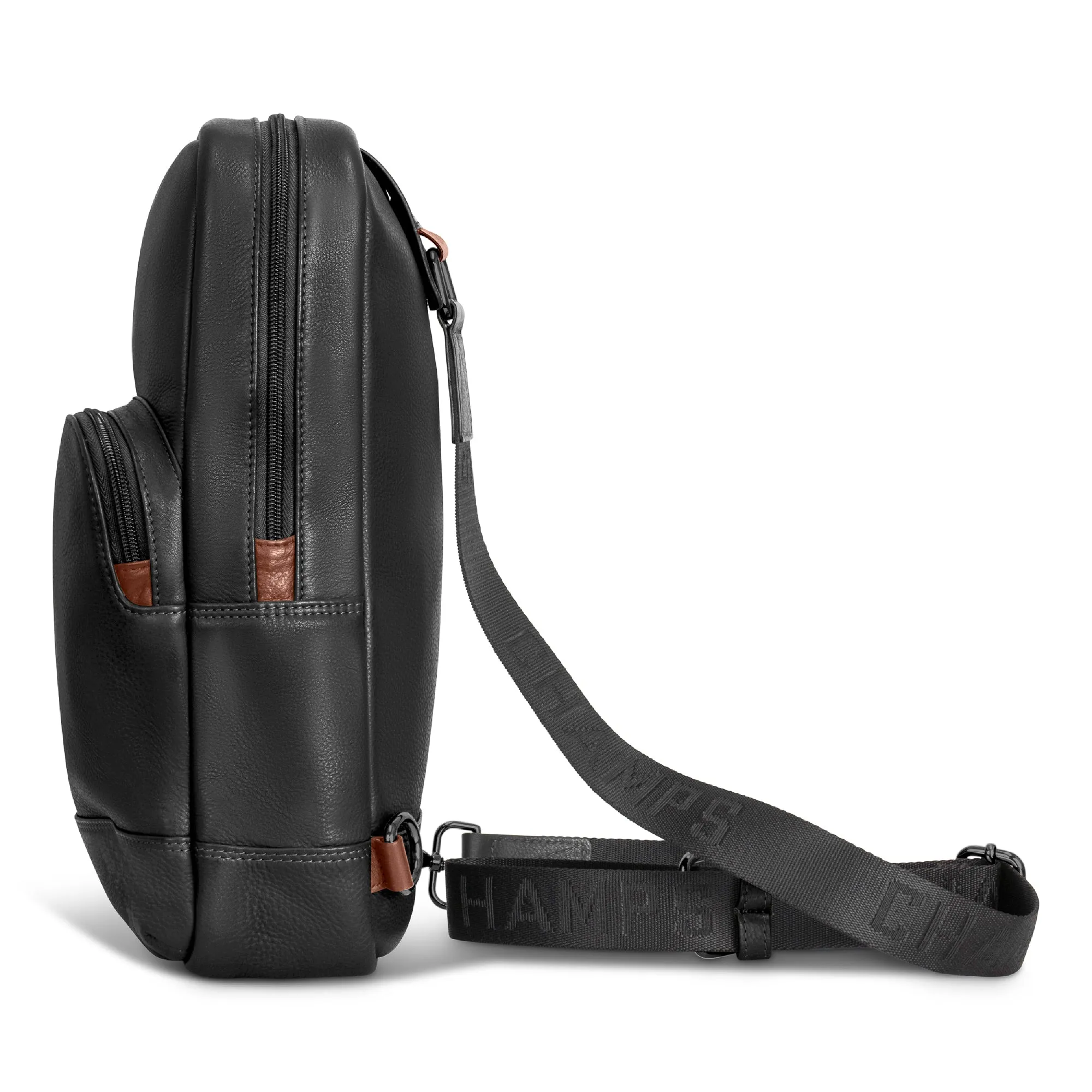 Onyx / Leather Sling Bag *Drop Ship*