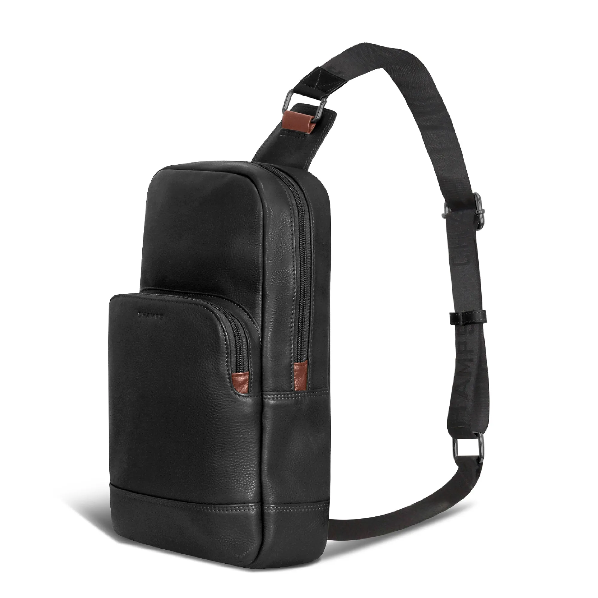 Onyx / Leather Sling Bag *Drop Ship*
