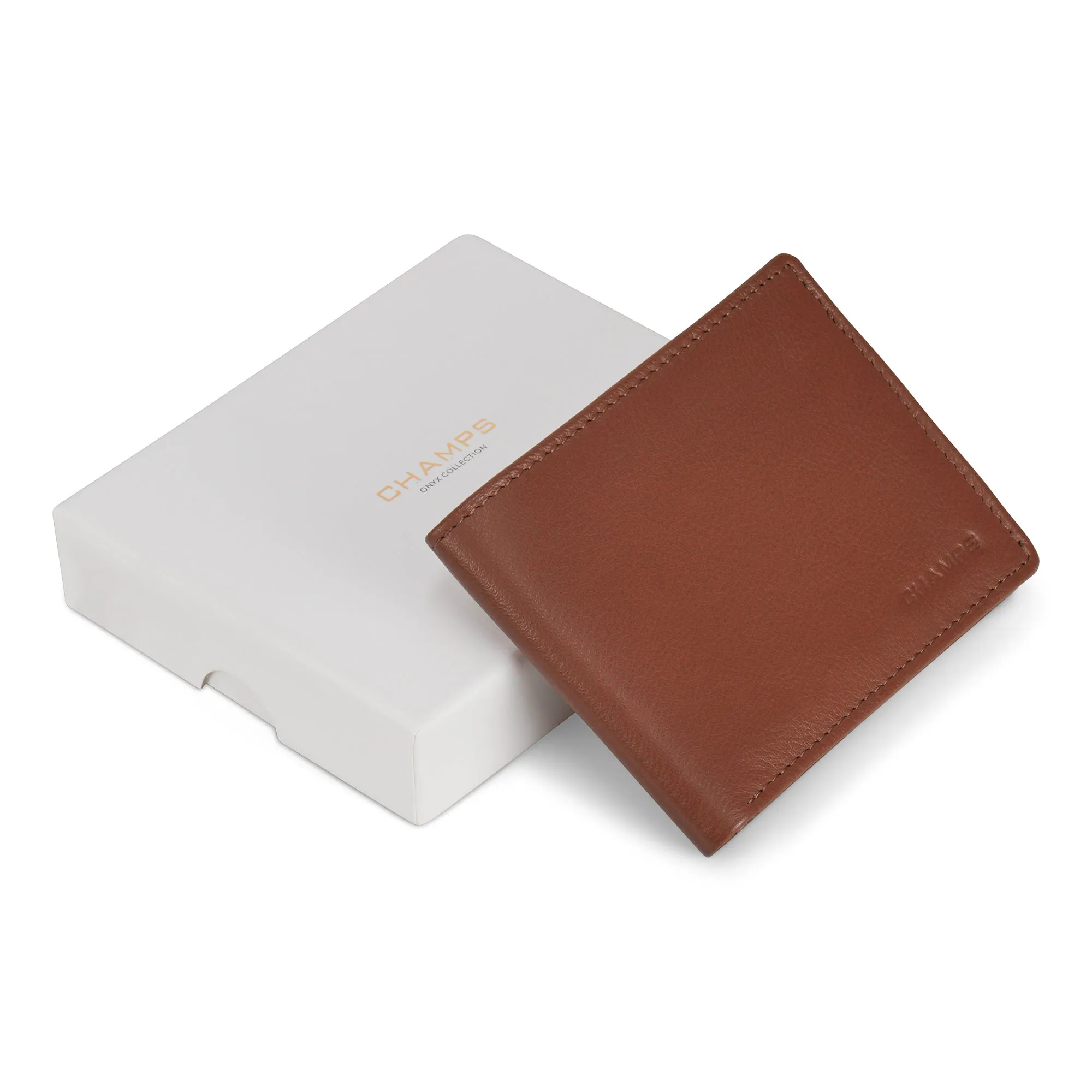 Onyx / Leather Zip Bi-Fold Wallet *Drop Ship*