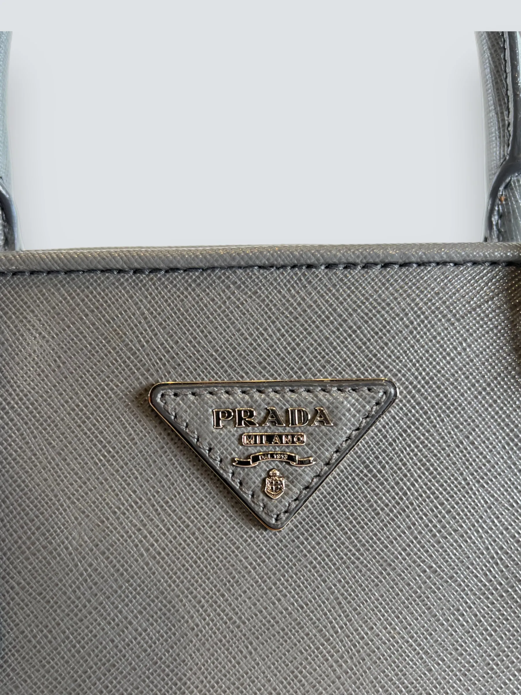 Prada Grey Saffiano Leather Large Tote