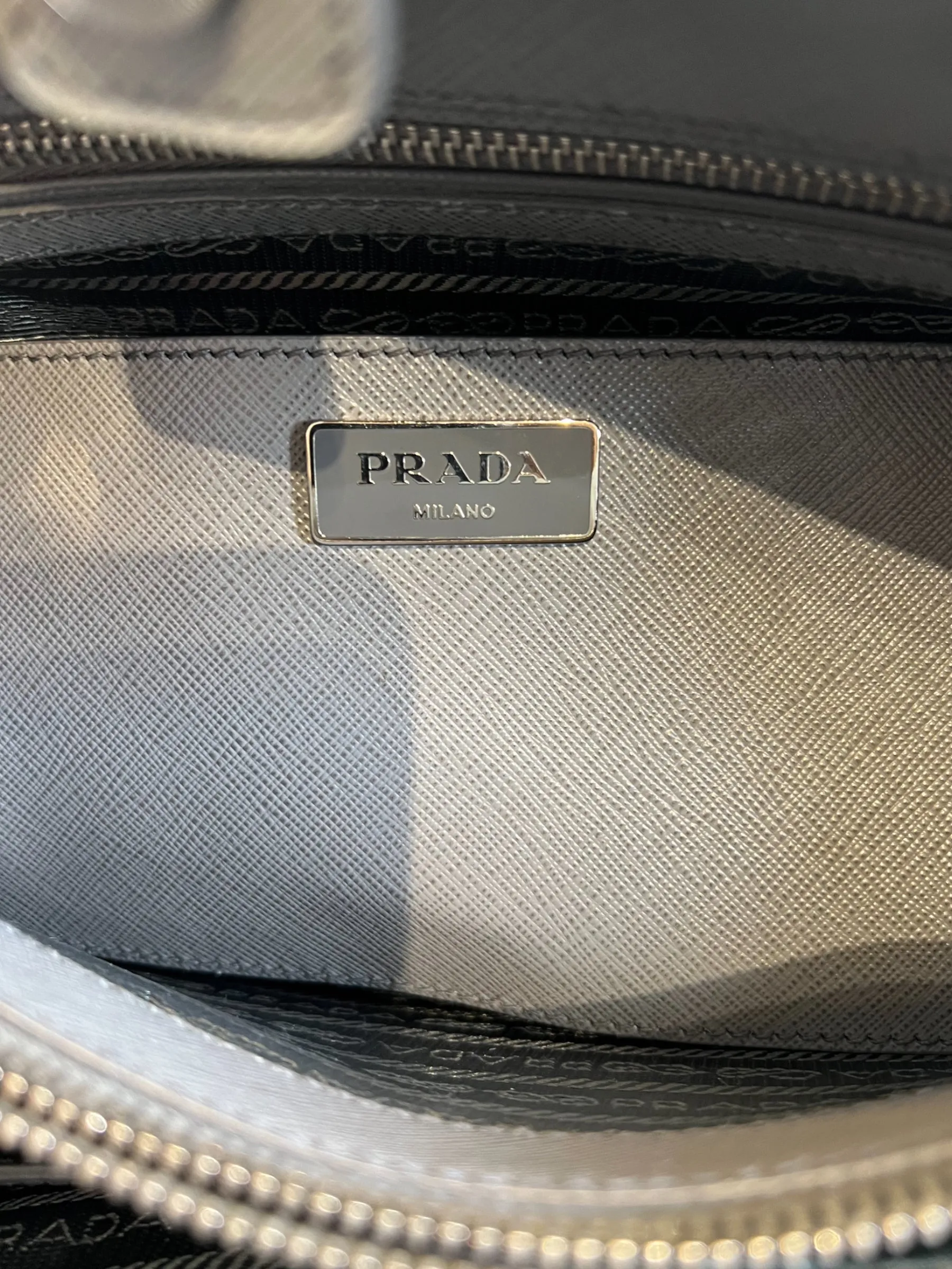 Prada Grey Saffiano Leather Large Tote