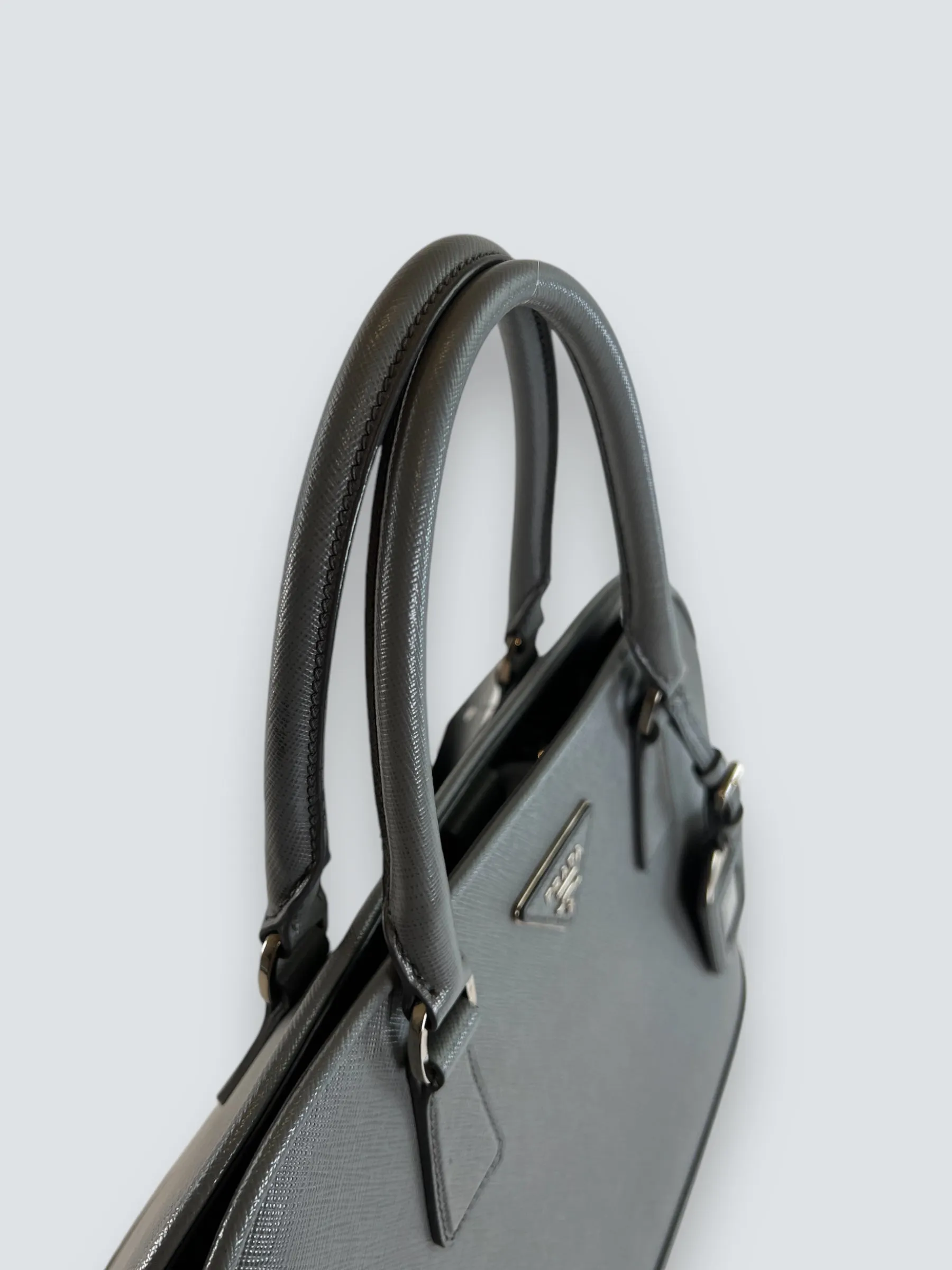 Prada Grey Saffiano Leather Large Tote