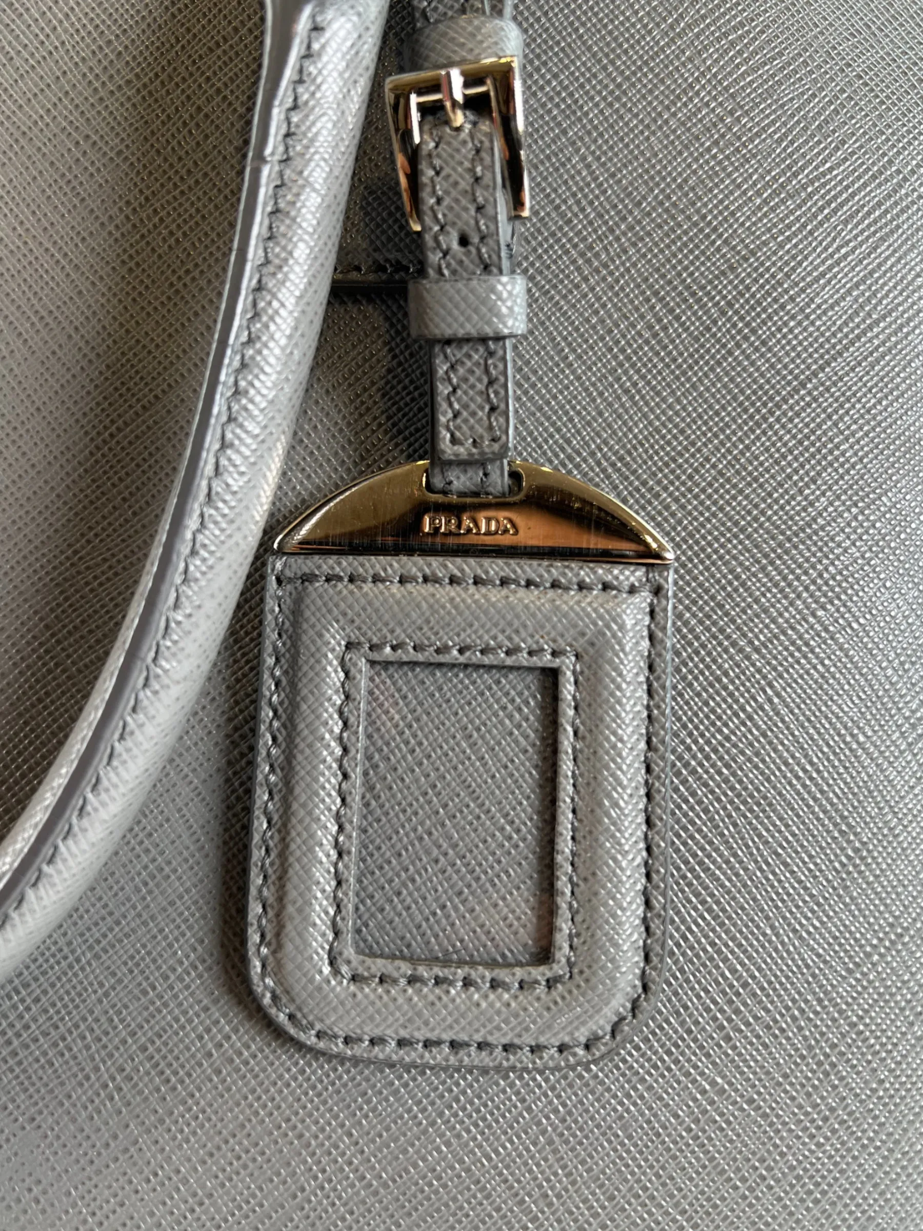Prada Grey Saffiano Leather Large Tote