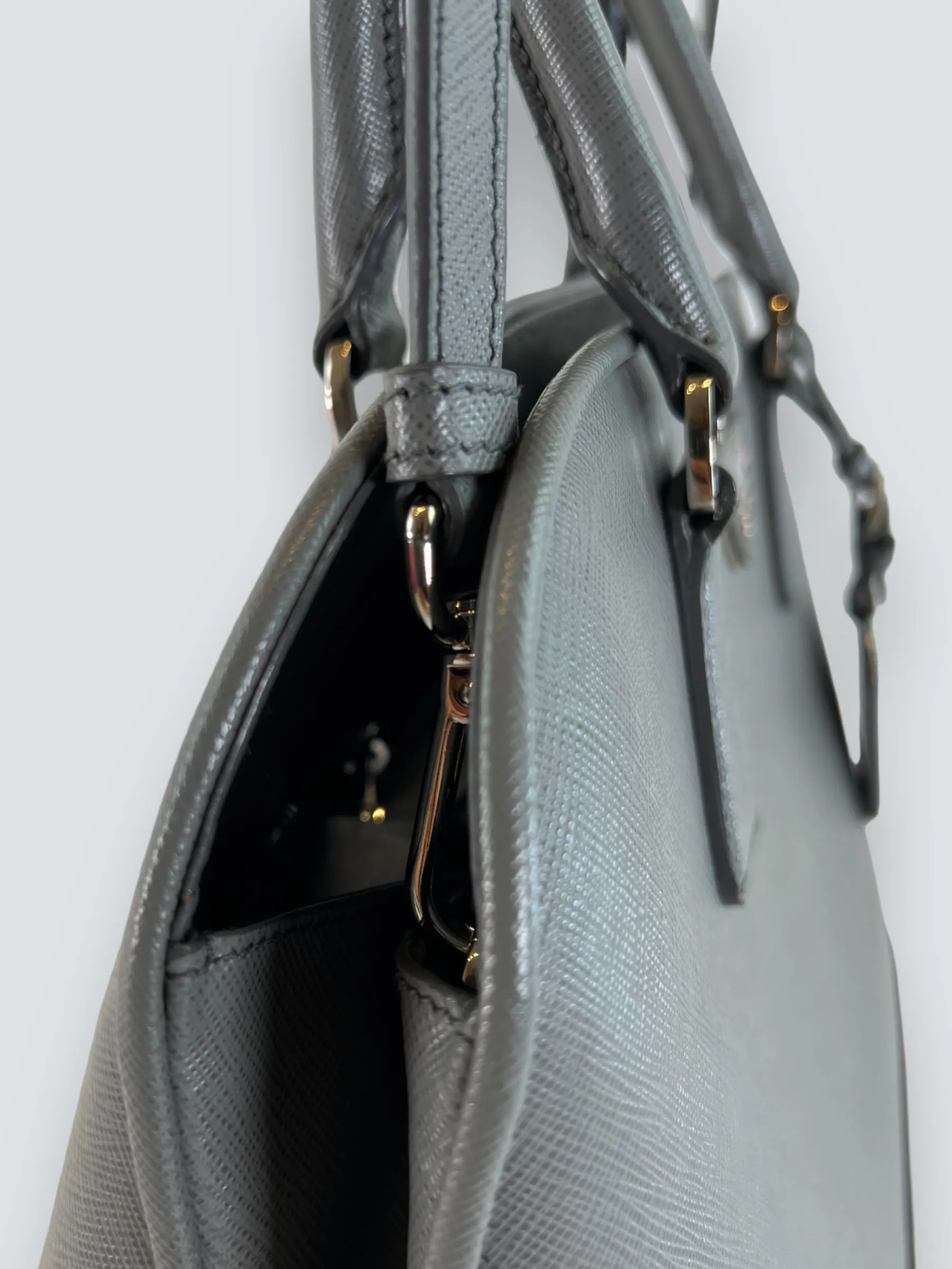 Prada Grey Saffiano Leather Large Tote