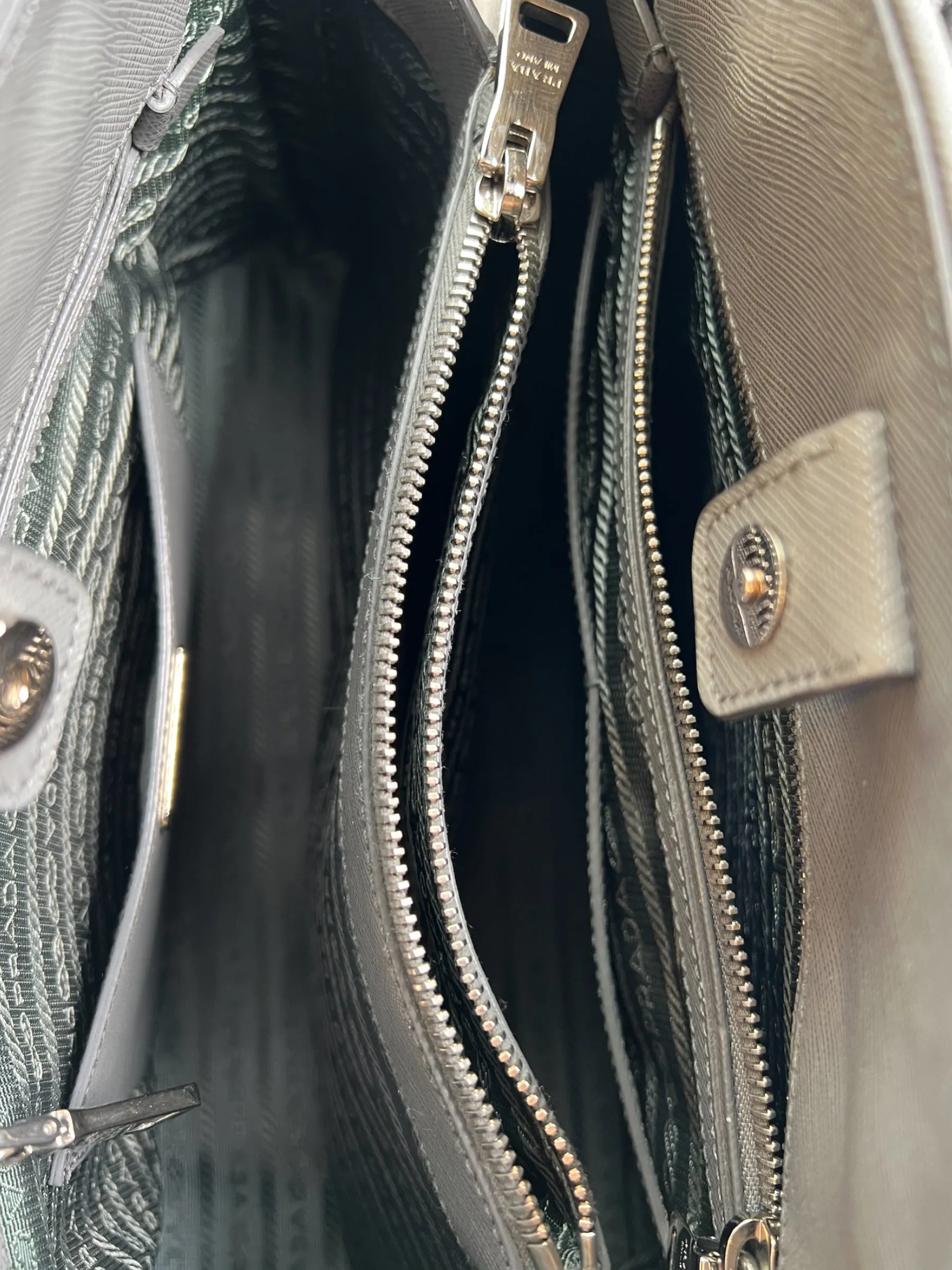 Prada Grey Saffiano Leather Large Tote